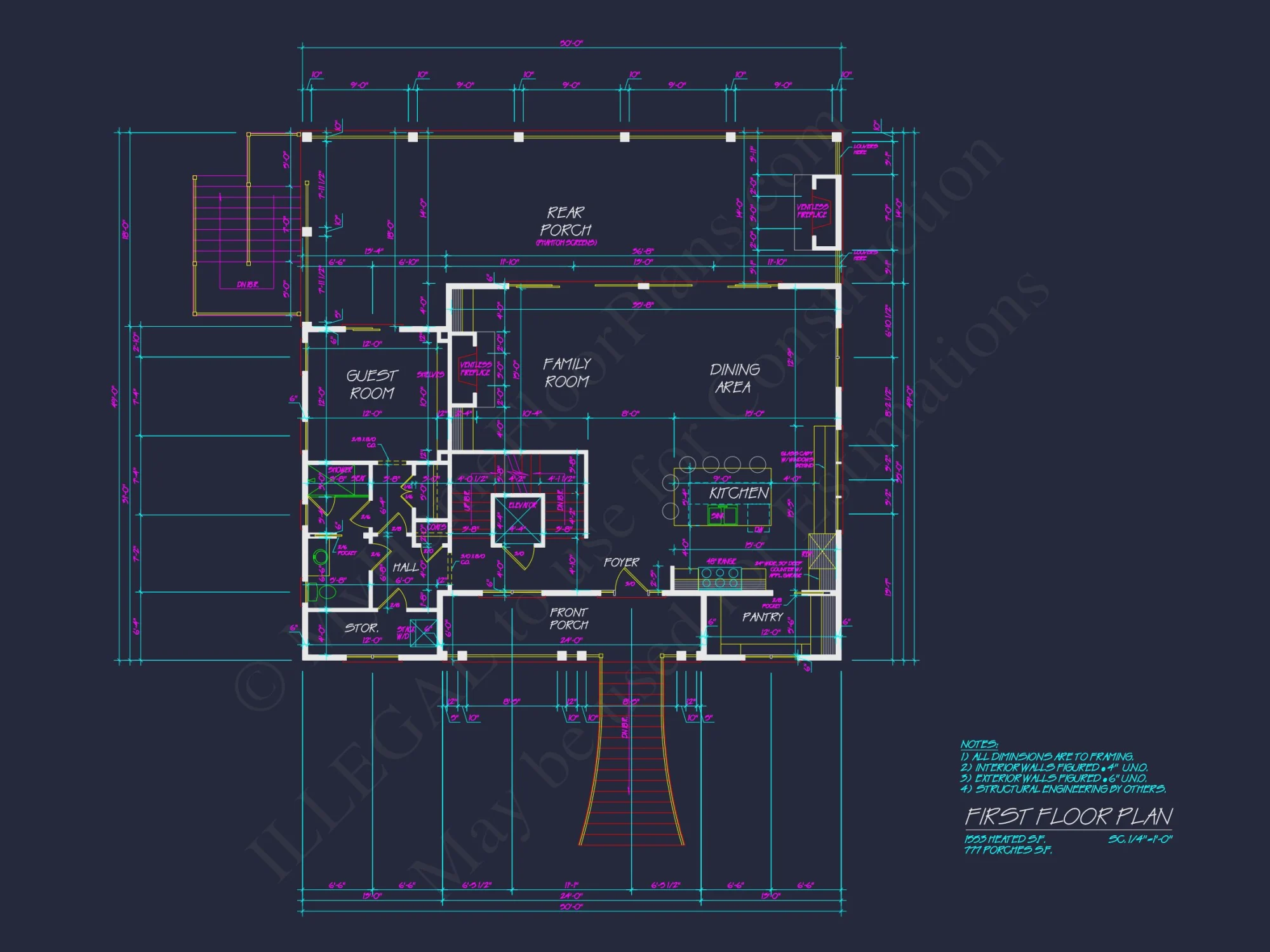 Custom Beach house Floor Plan with 3 Beds and Open Layout