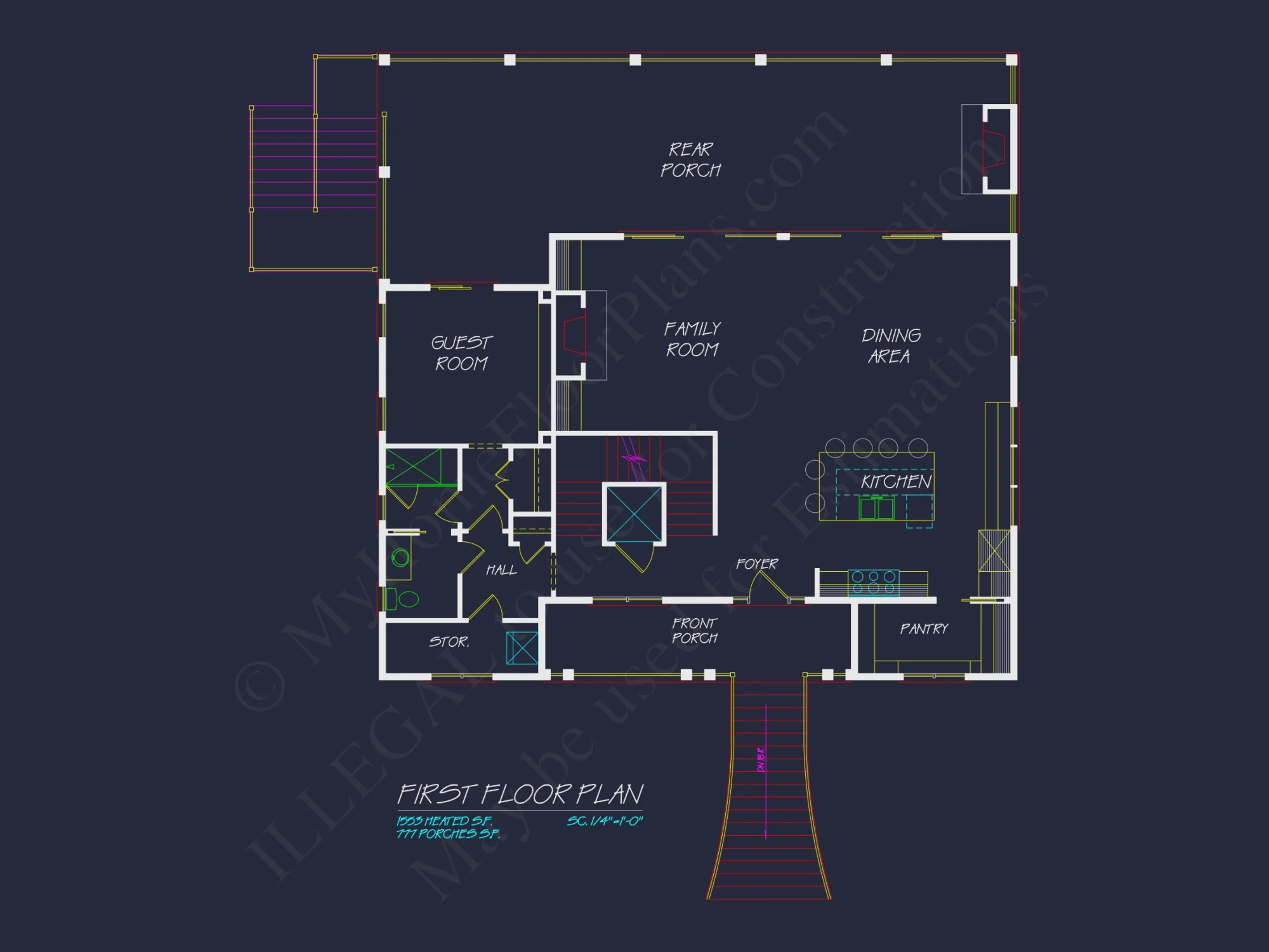 Custom Beach house Floor Plan with 3 Beds and Open Layout