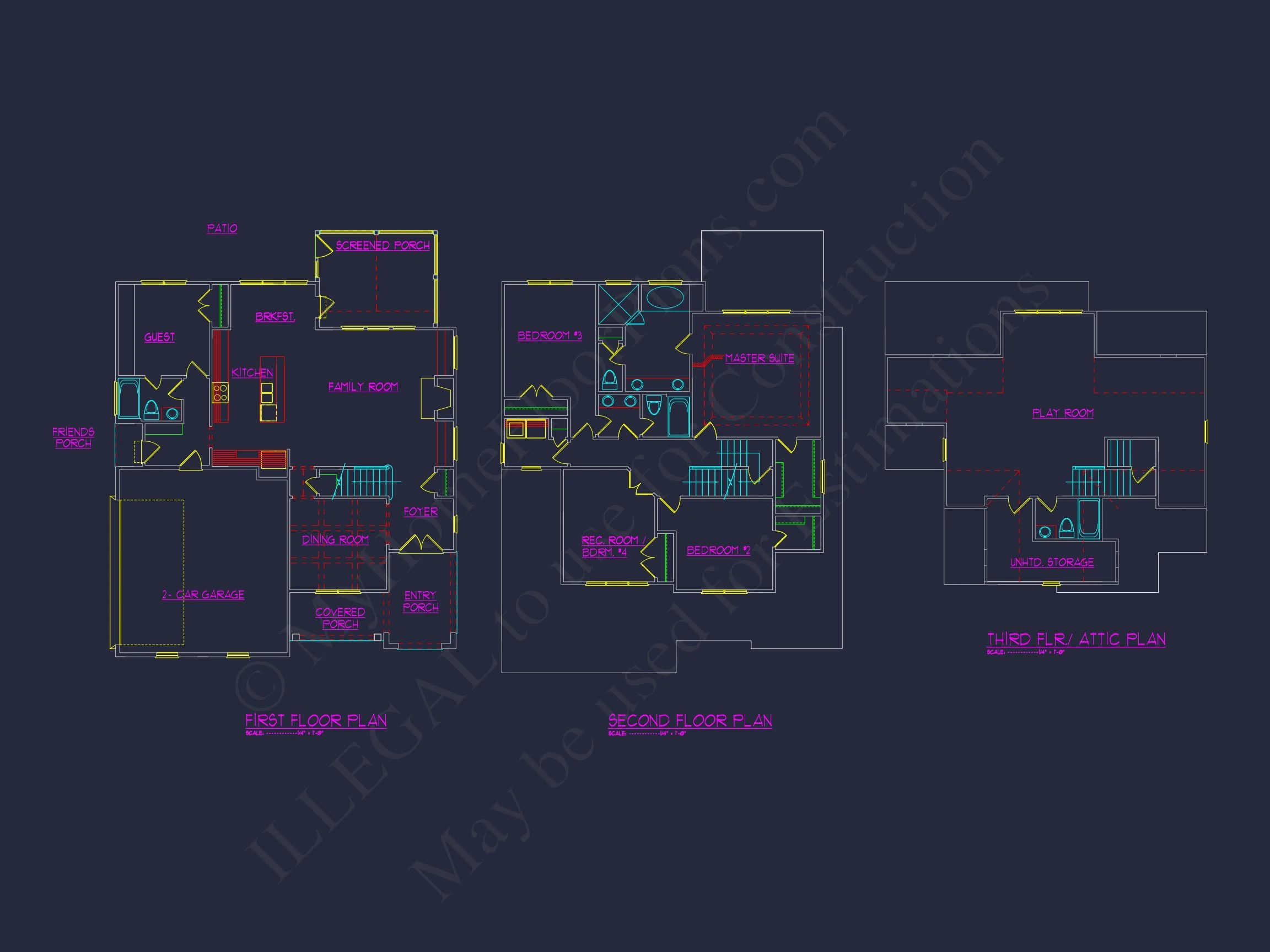 Explore Luxury house Plan with Blueprint: 4 Bed, 4 Bath Designs