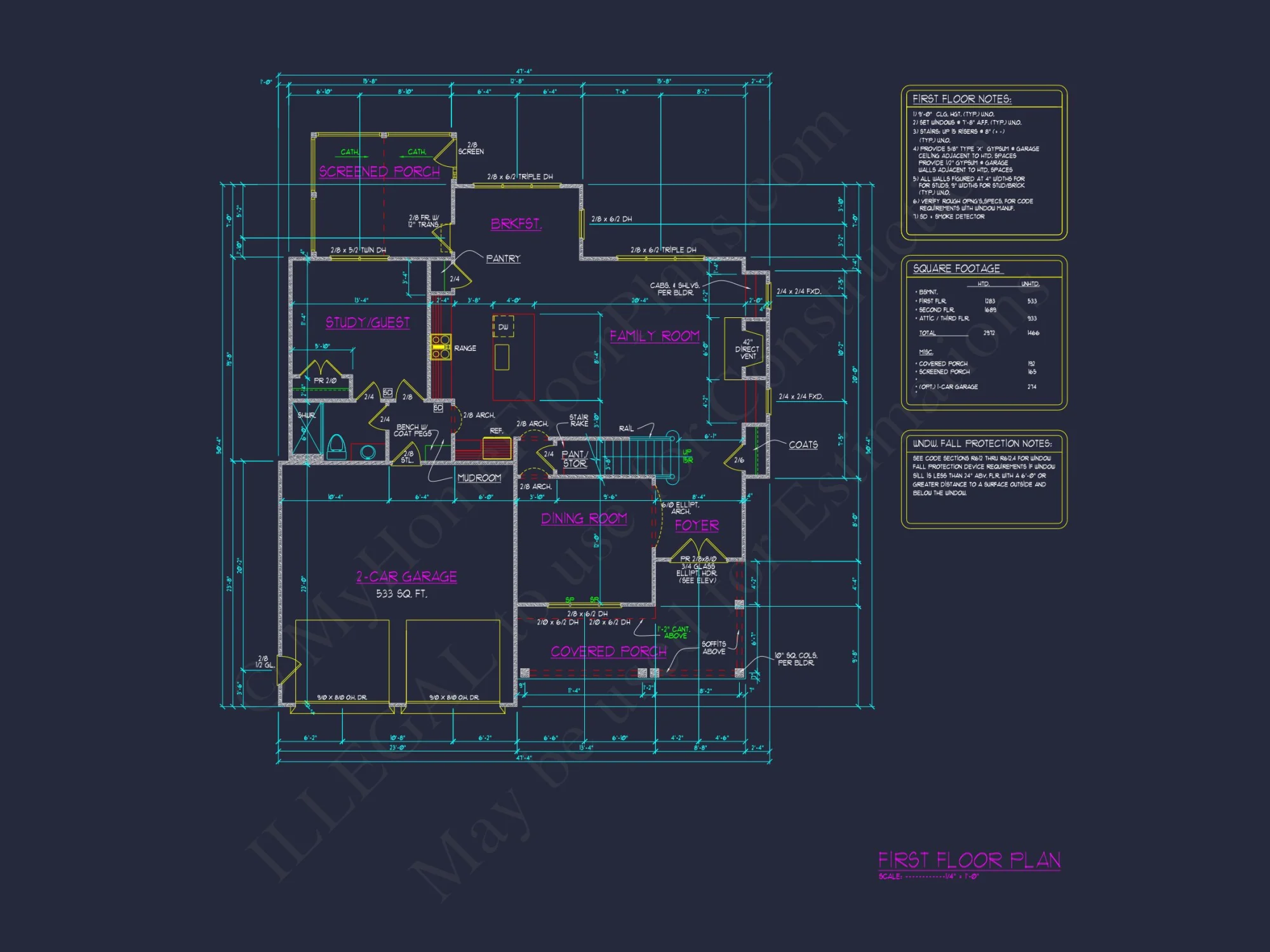 Modern Craftsman house Plan with Detailed Floor Blueprint