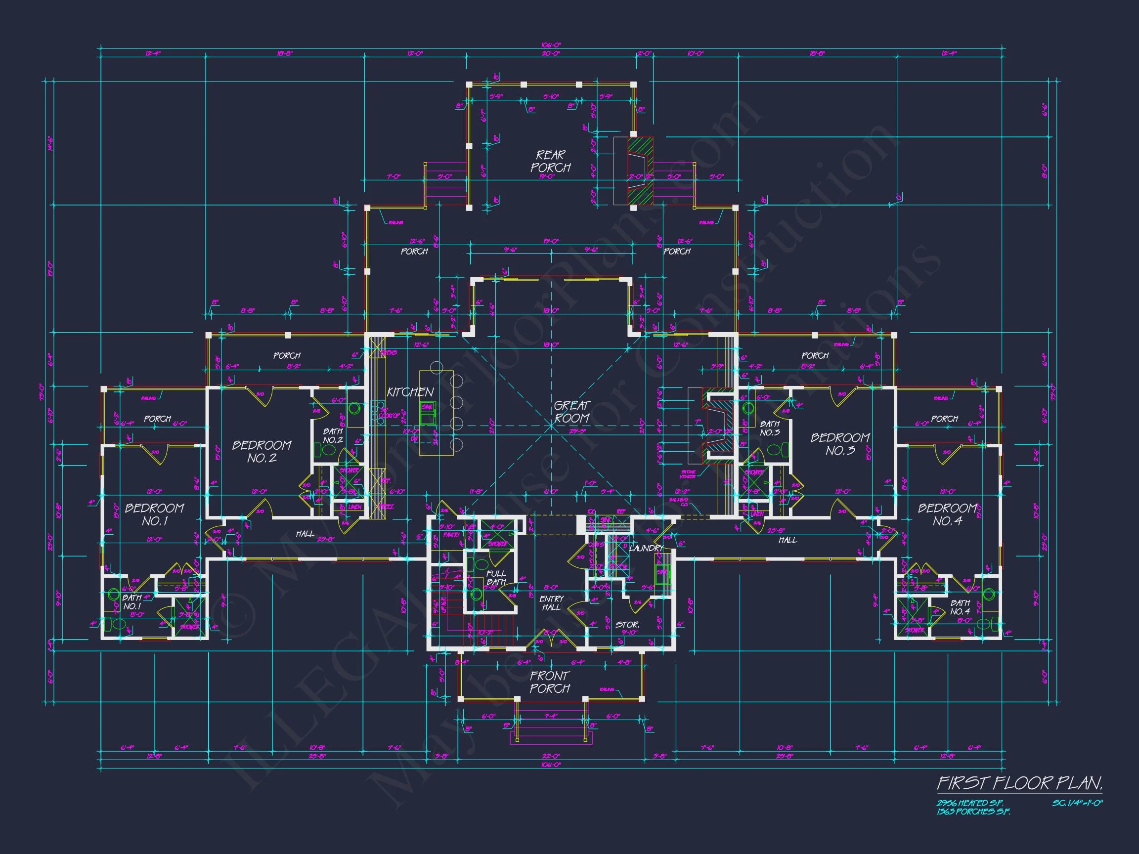 17-1316 HOUSE PLAN - Craftsman House Plan with 4 Beds, Open Floor Plan & CAD Designs 6 Craftsman house Plan with 4 Beds, Open Floor Plan & CAD Designs