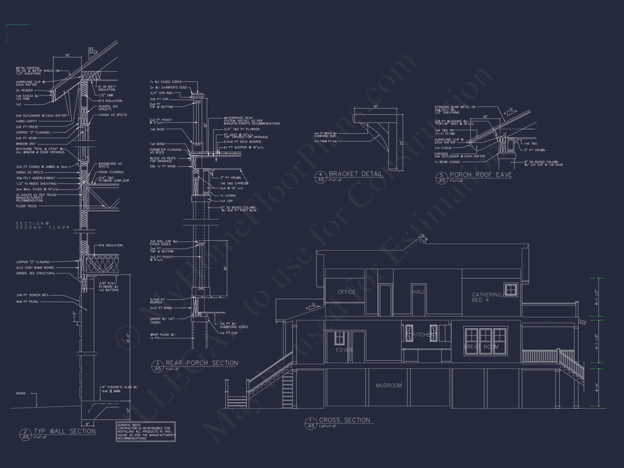 Coastal house Design with 3 Floors – Floor Plan and CAD