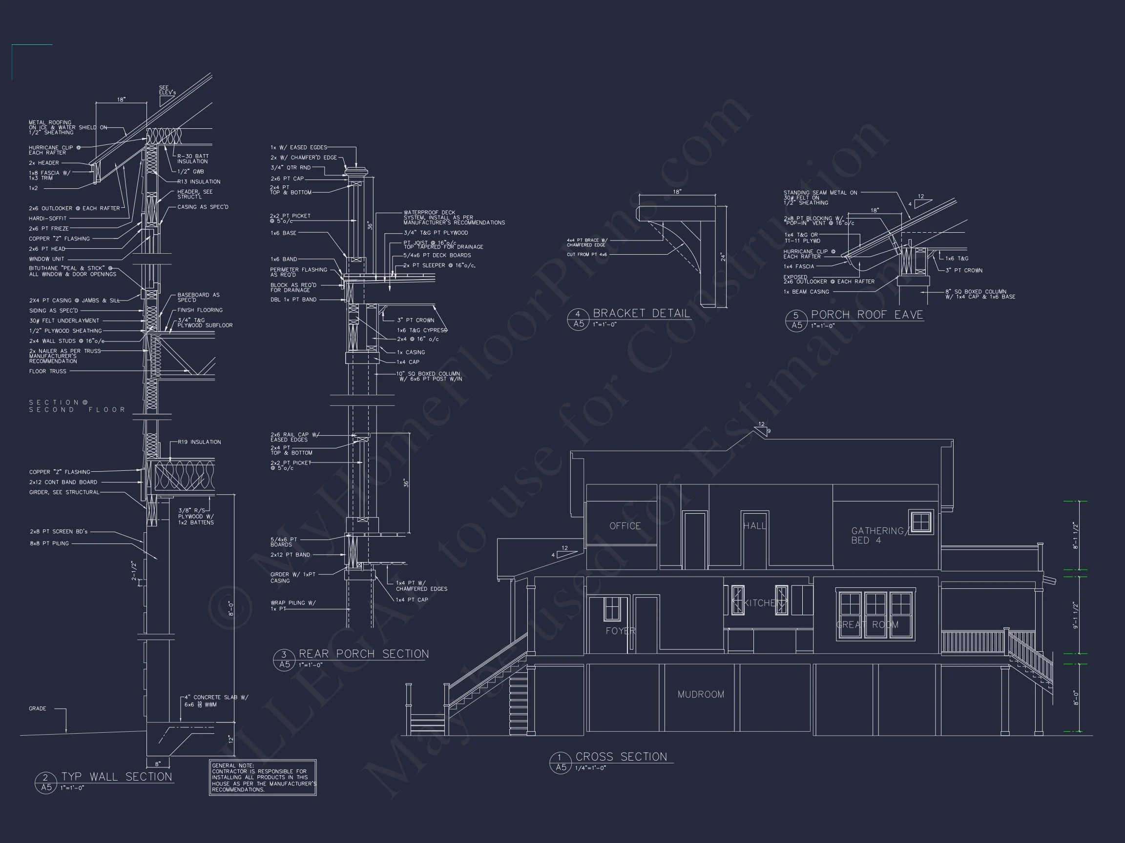 17-1244 HOUSE PLAN - Coastal House Design with 3 Floors – Floor Plan and CAD 14 Coastal house Design with 3 Floors – Floor Plan and CAD