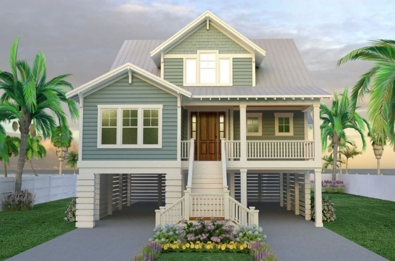 17-1244 HOUSE PLAN - Coastal House Design with 3 Floors – Floor Plan and CAD 6 Coastal house Design with 3 Floors – Floor Plan and CAD