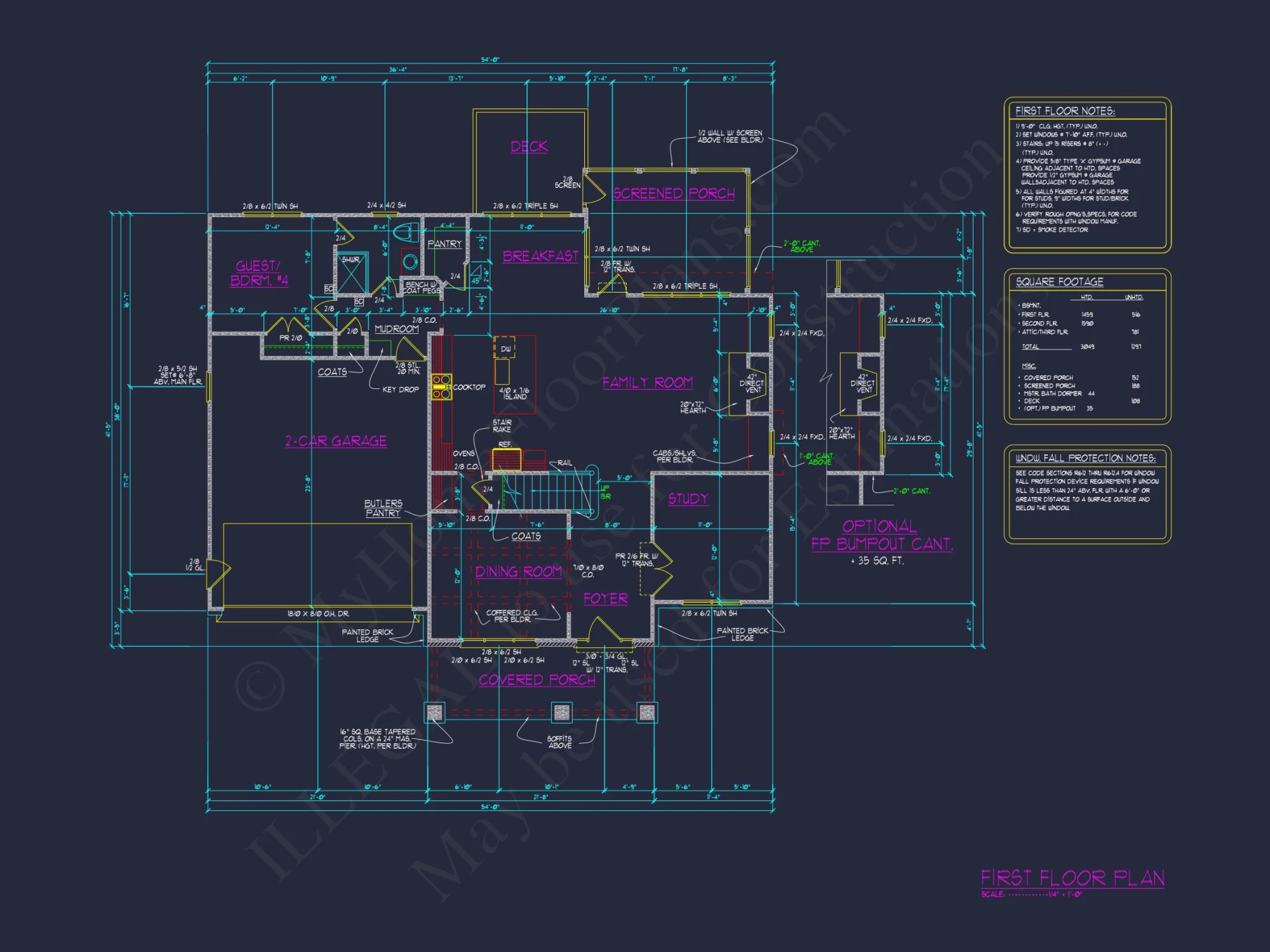 Modern house Blueprint: Spacious Floor Plan & Architectural Designs