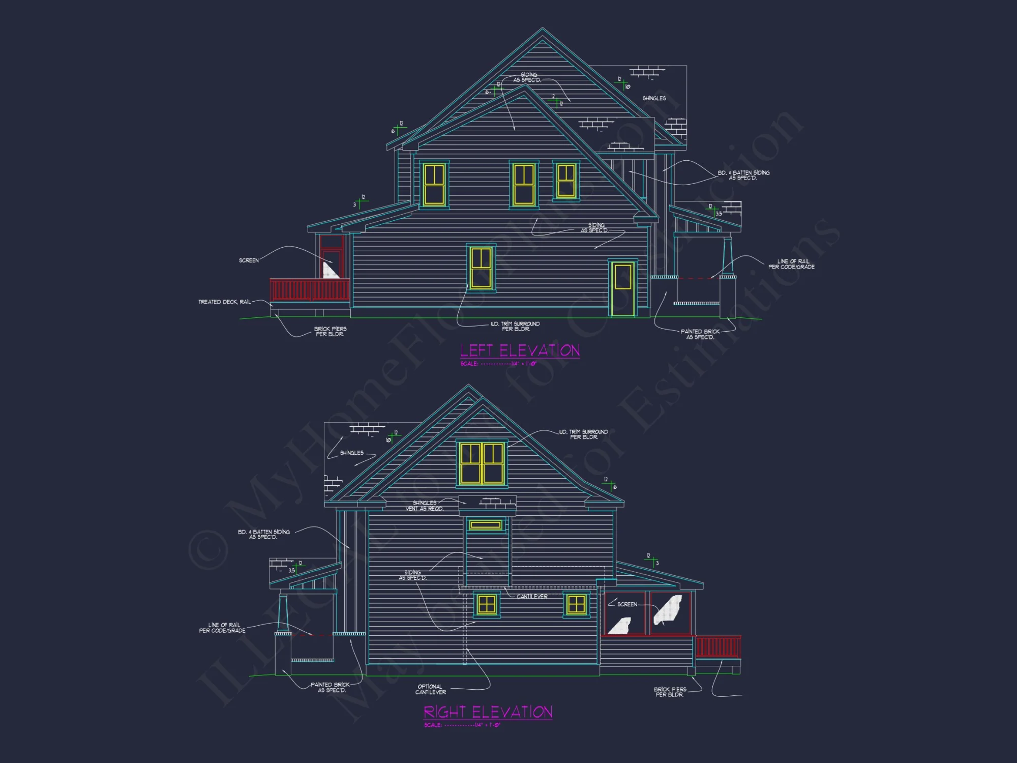Modern house Blueprint: Spacious Floor Plan & Architectural Designs
