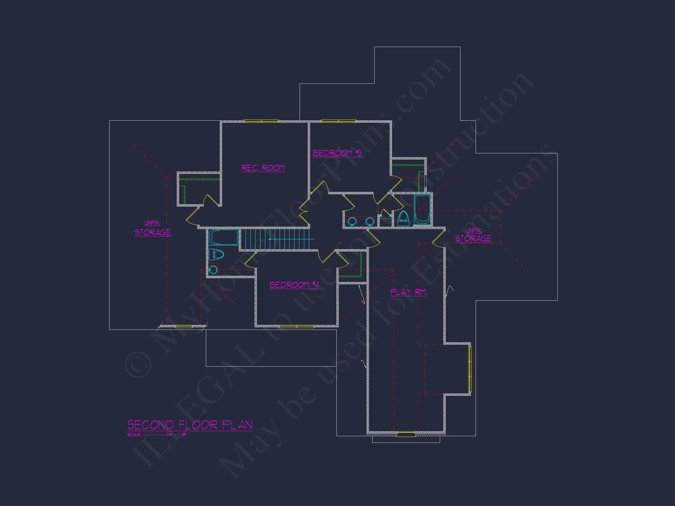 Elegant house floor plan featuring 4 bedrooms and modern designs