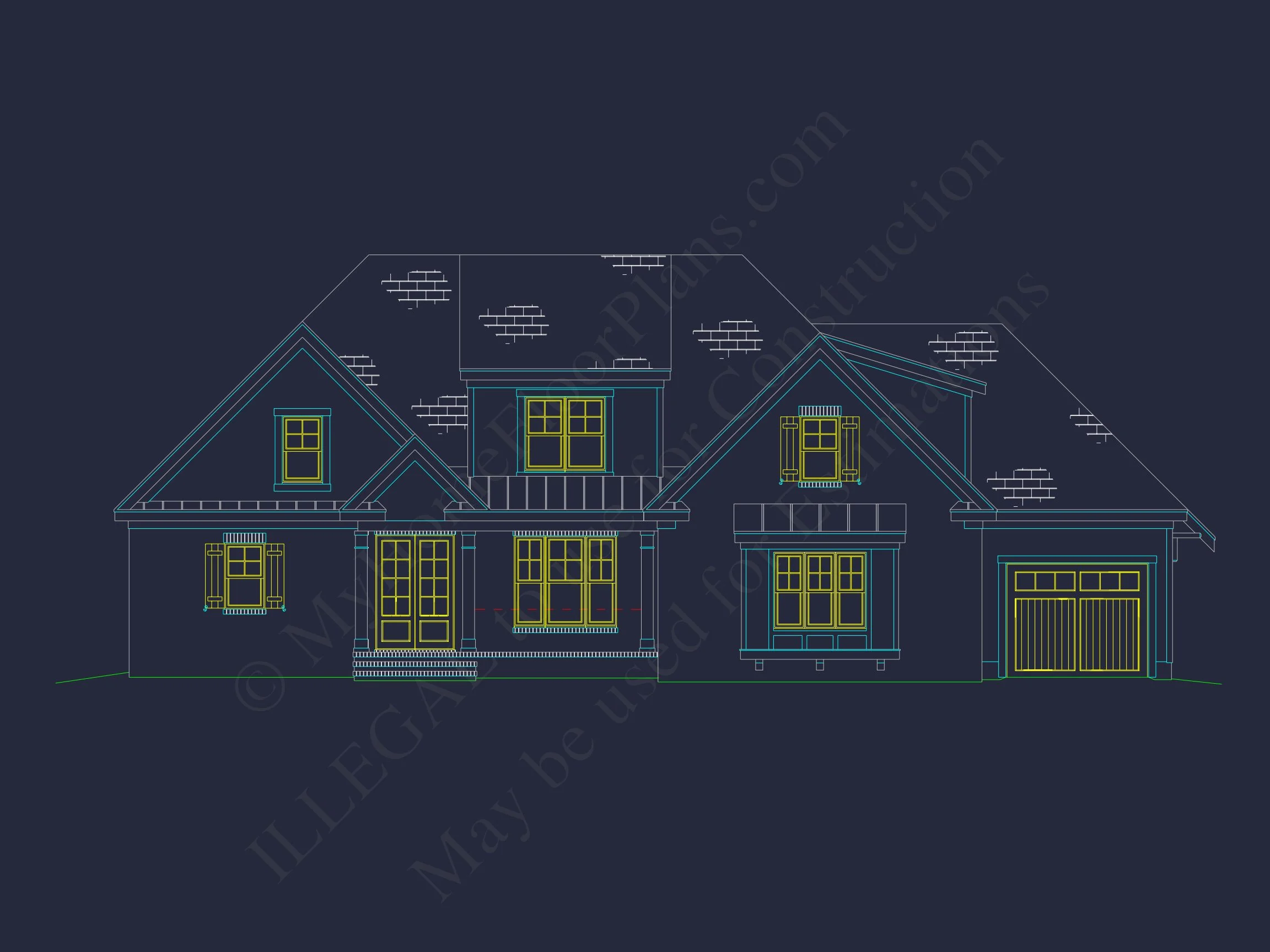 Elegant house floor plan featuring 4 bedrooms and modern designs