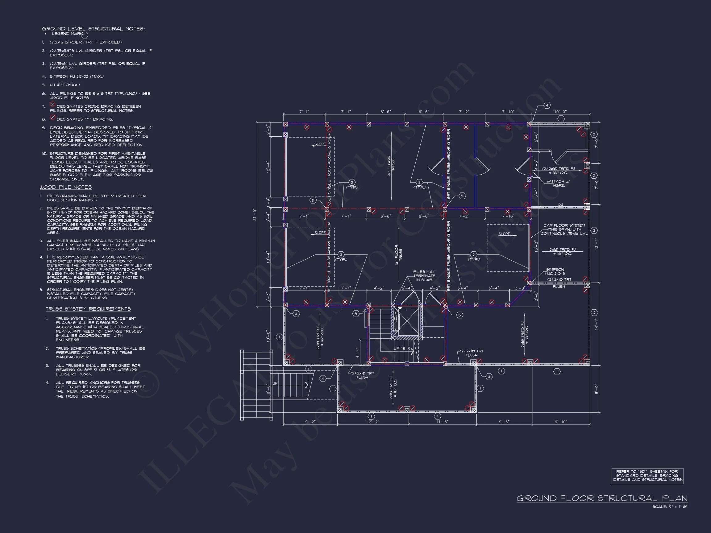 Beach house Floor Plan with CAD Designs & Open Layout Features