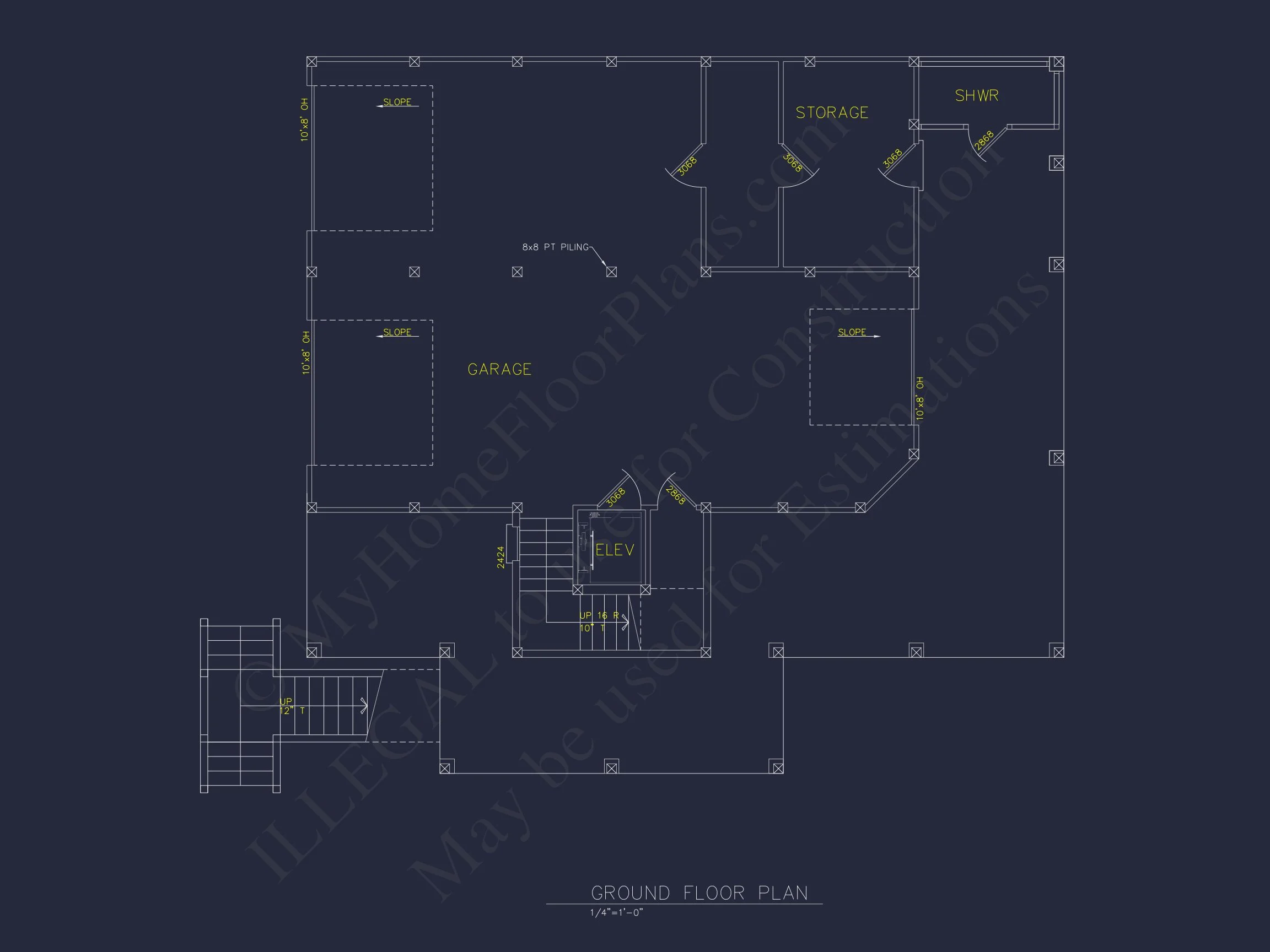Beach house Floor Plan with CAD Designs & Open Layout Features