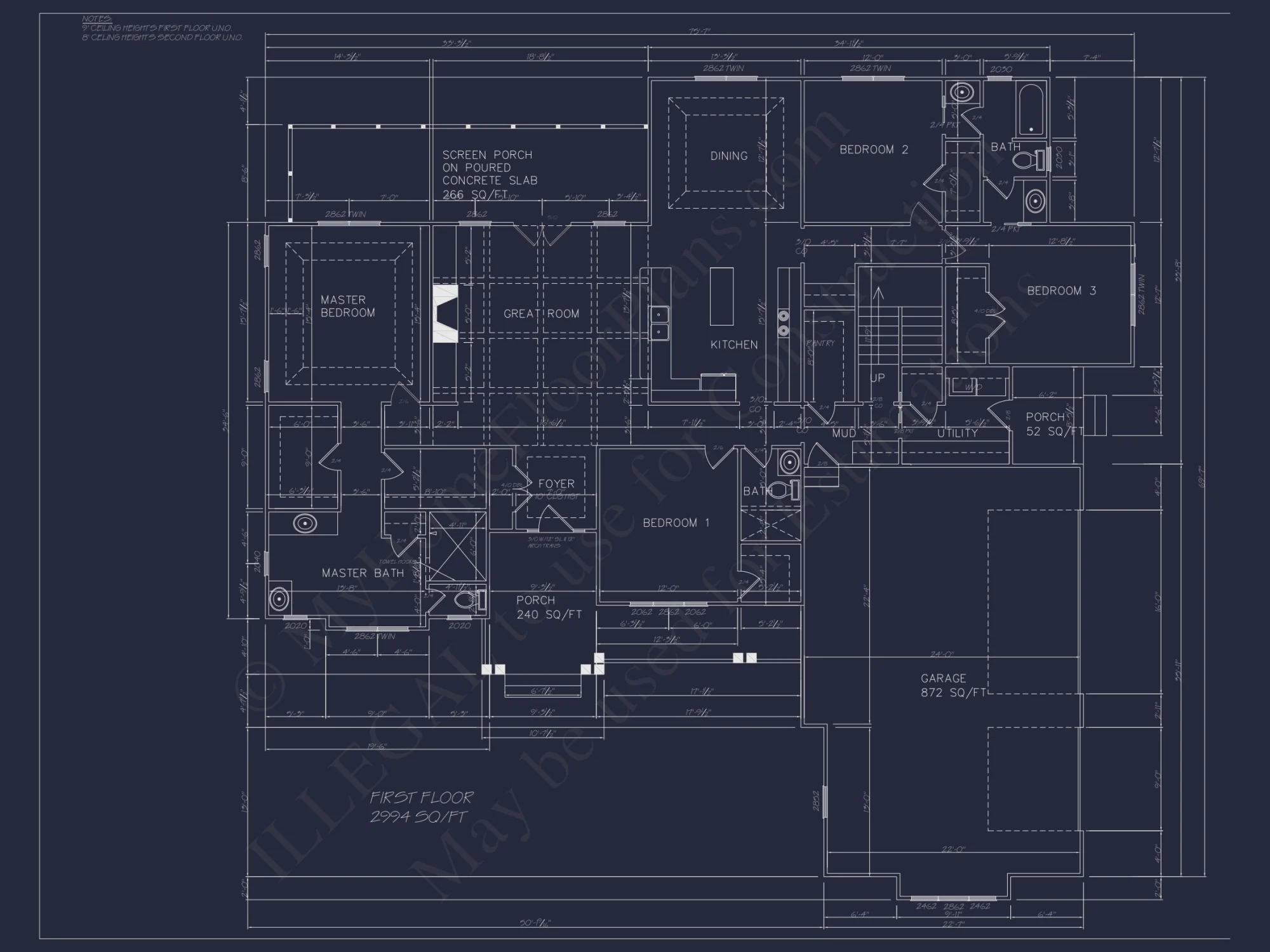 Spacious house Plan: Floor & Blueprint Designs with CAD