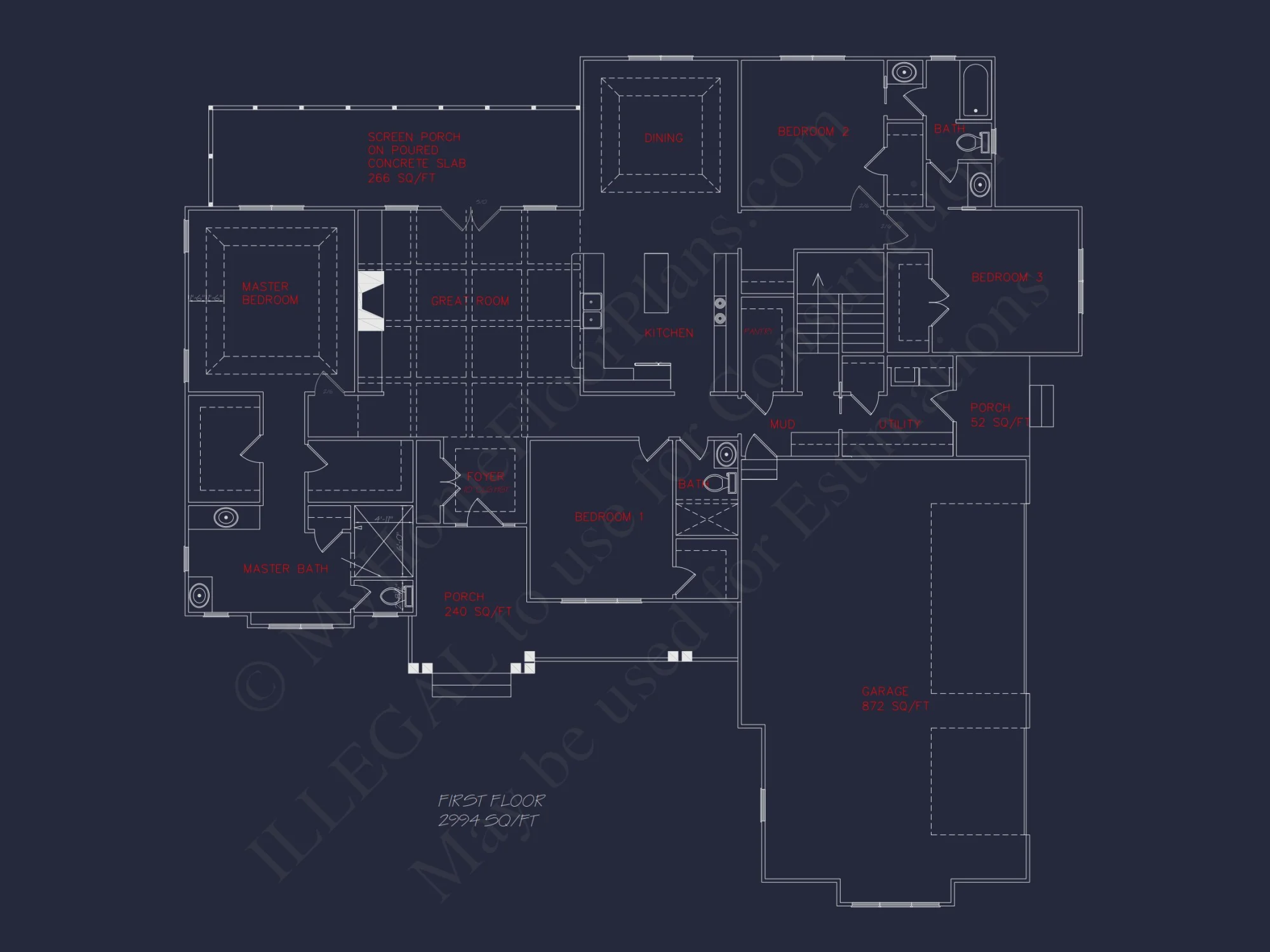 Spacious house Plan: Floor & Blueprint Designs with CAD