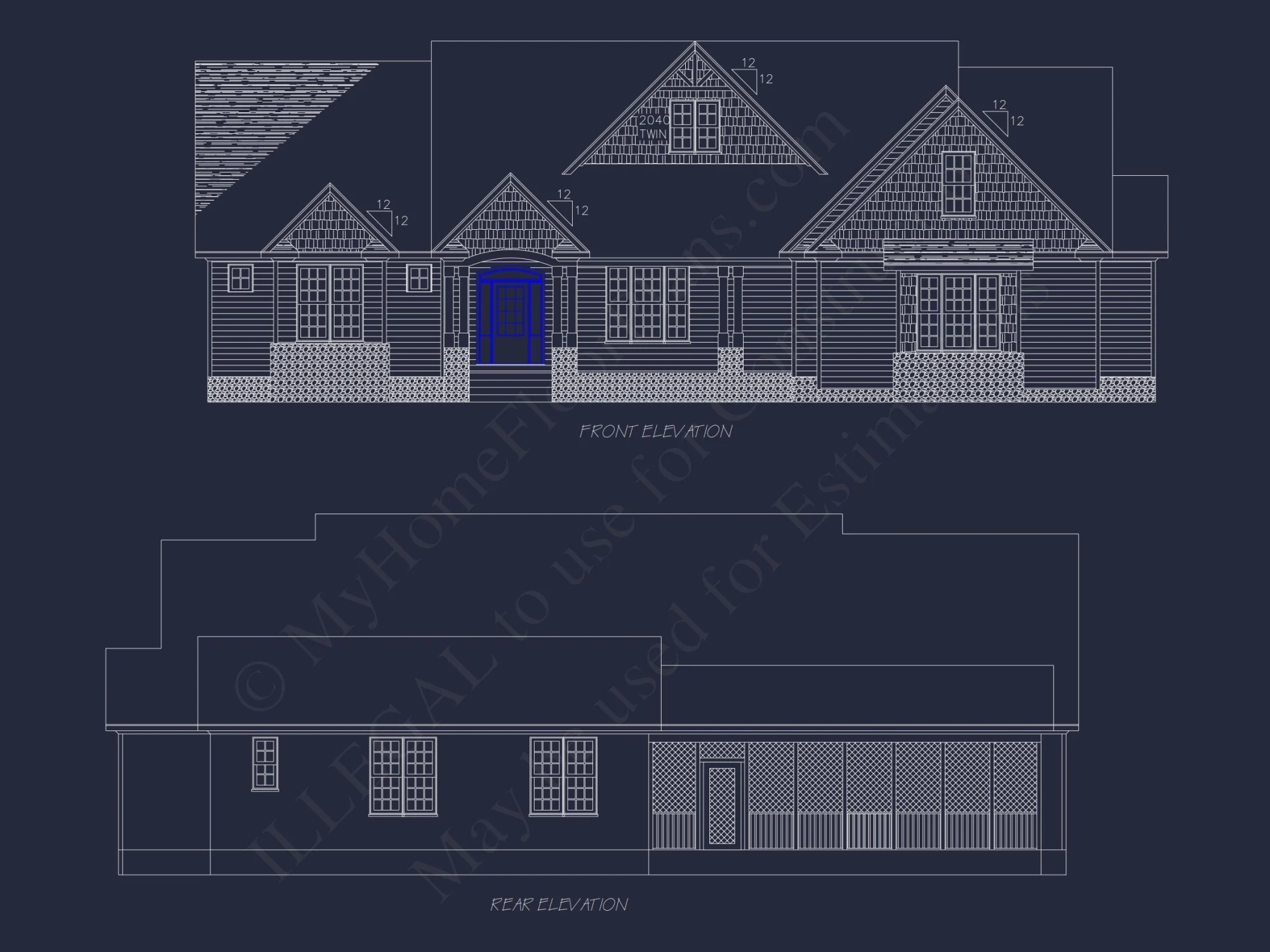 Spacious house Plan: Floor & Blueprint Designs with CAD