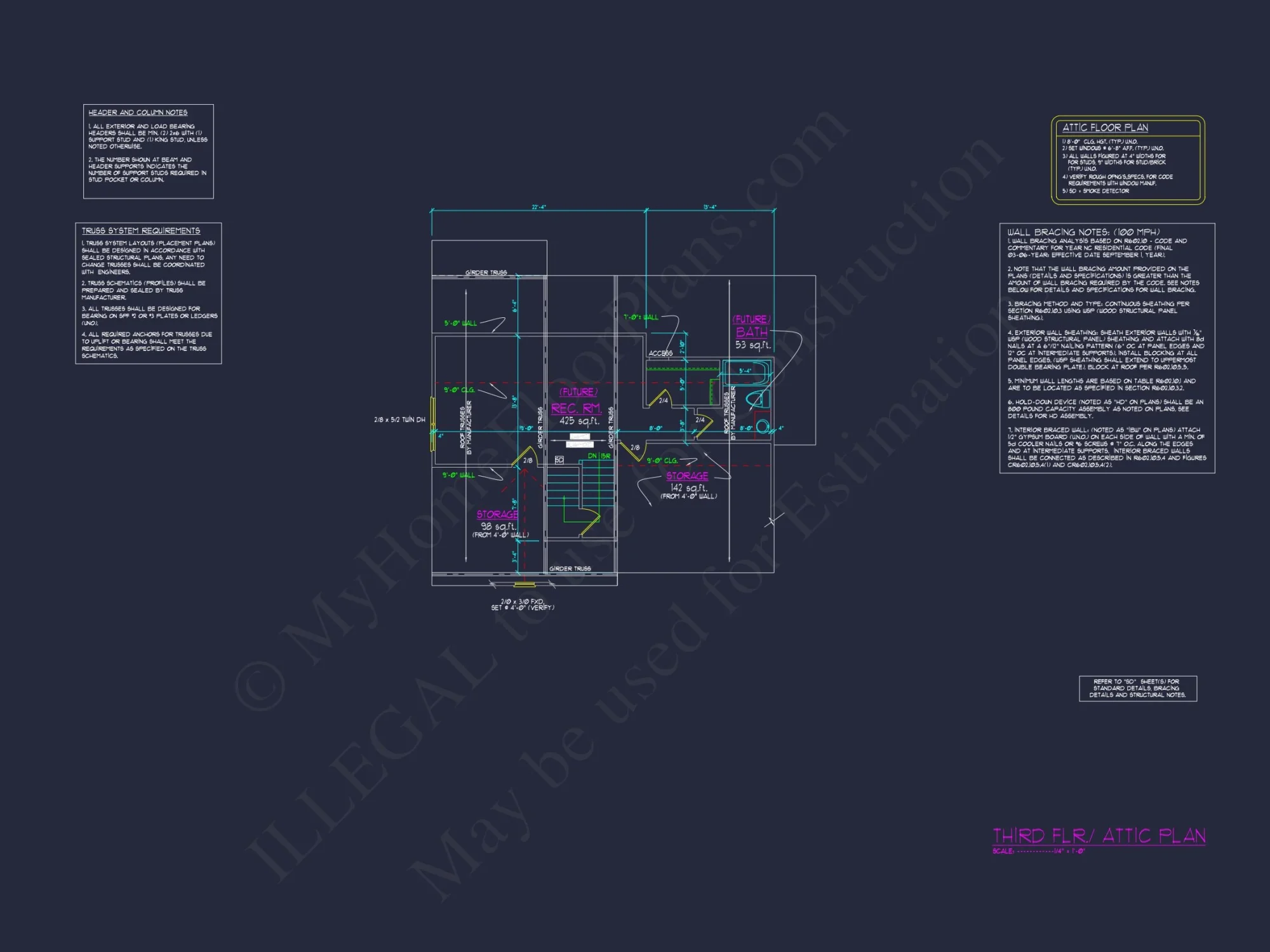 Custom Craftsman house Plan with 5 Beds & 4 Baths in CAD Designs