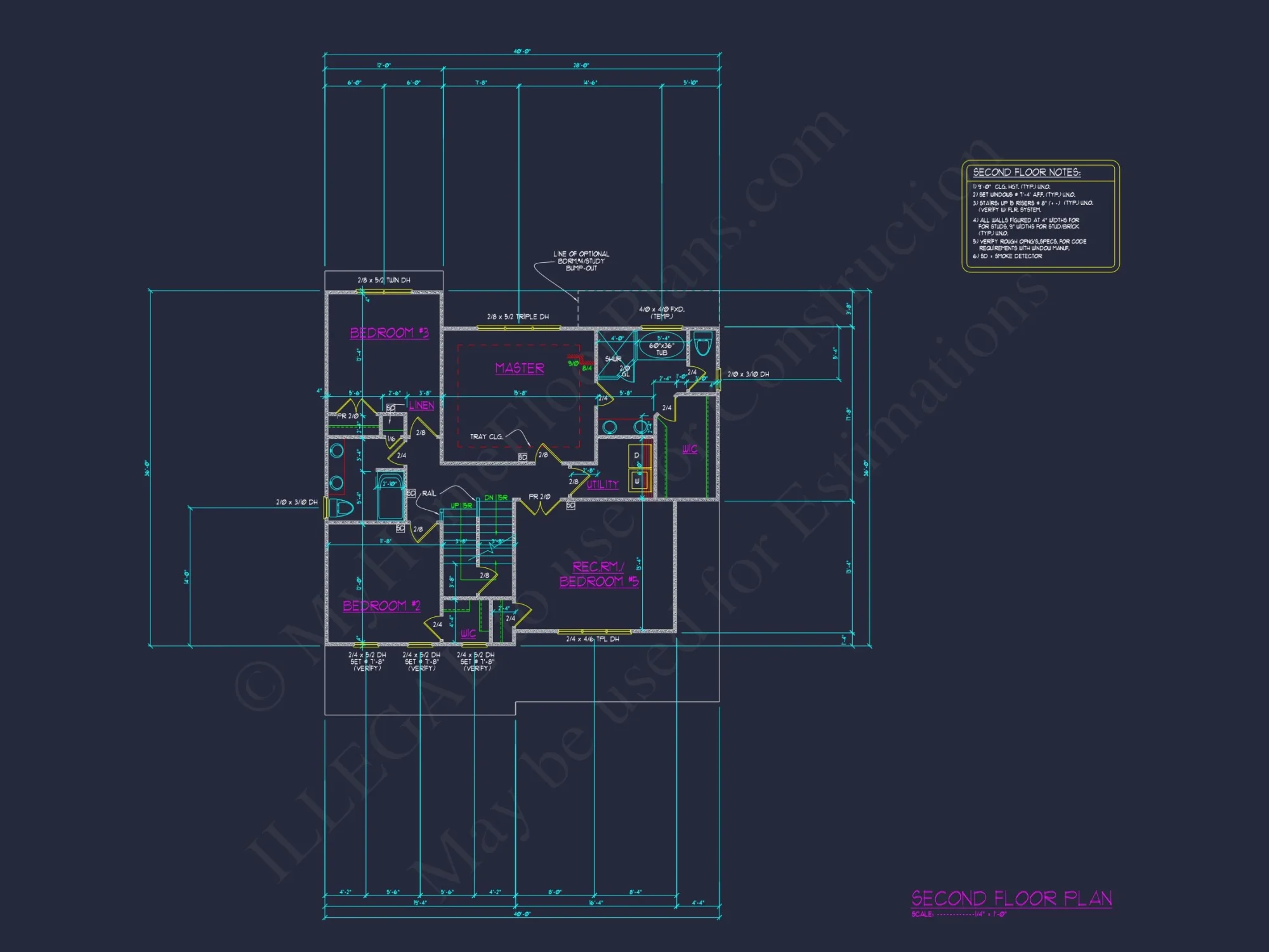 Custom Craftsman house Plan with 5 Beds & 4 Baths in CAD Designs