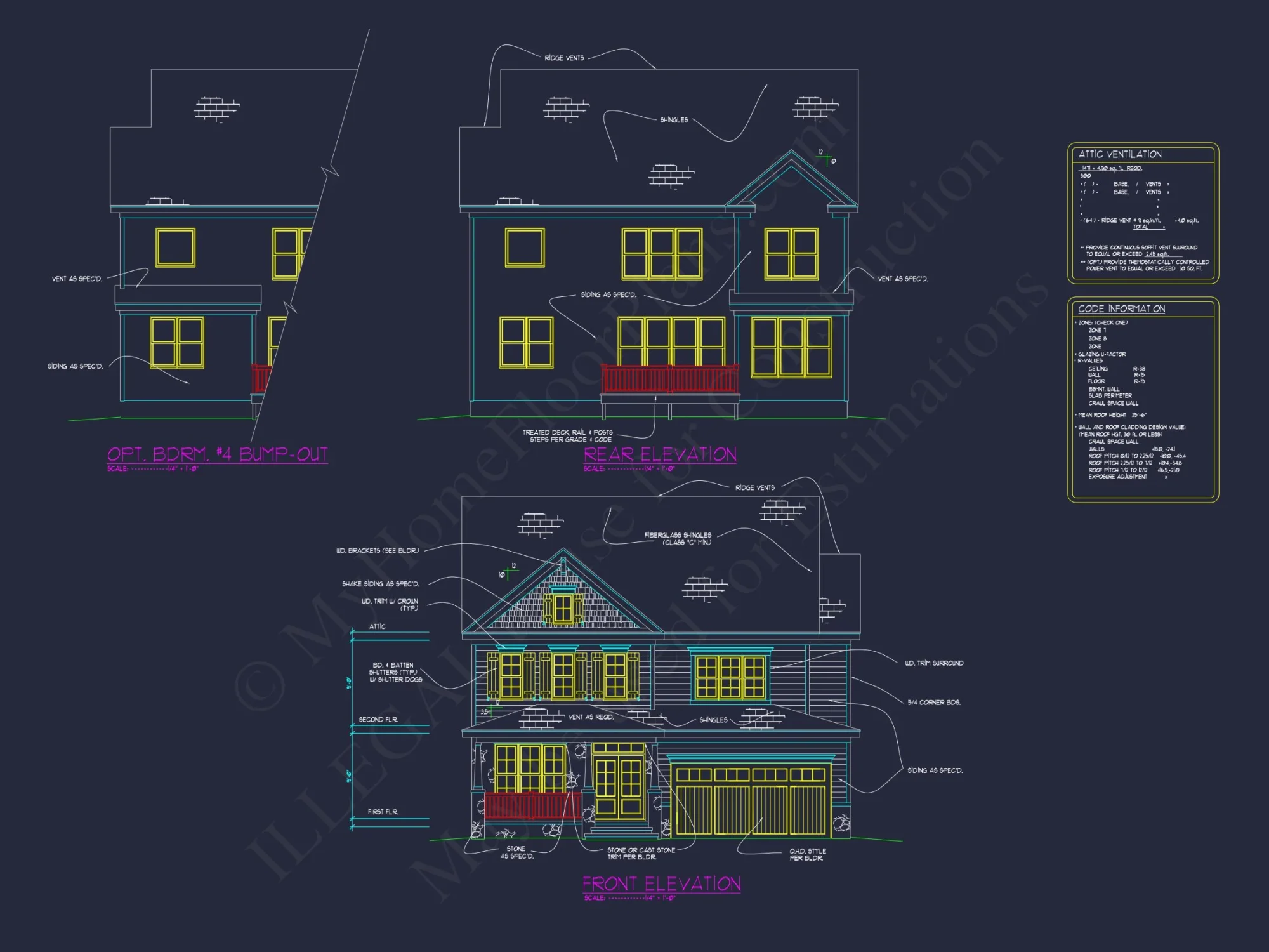 Custom Craftsman house Plan with 5 Beds & 4 Baths in CAD Designs