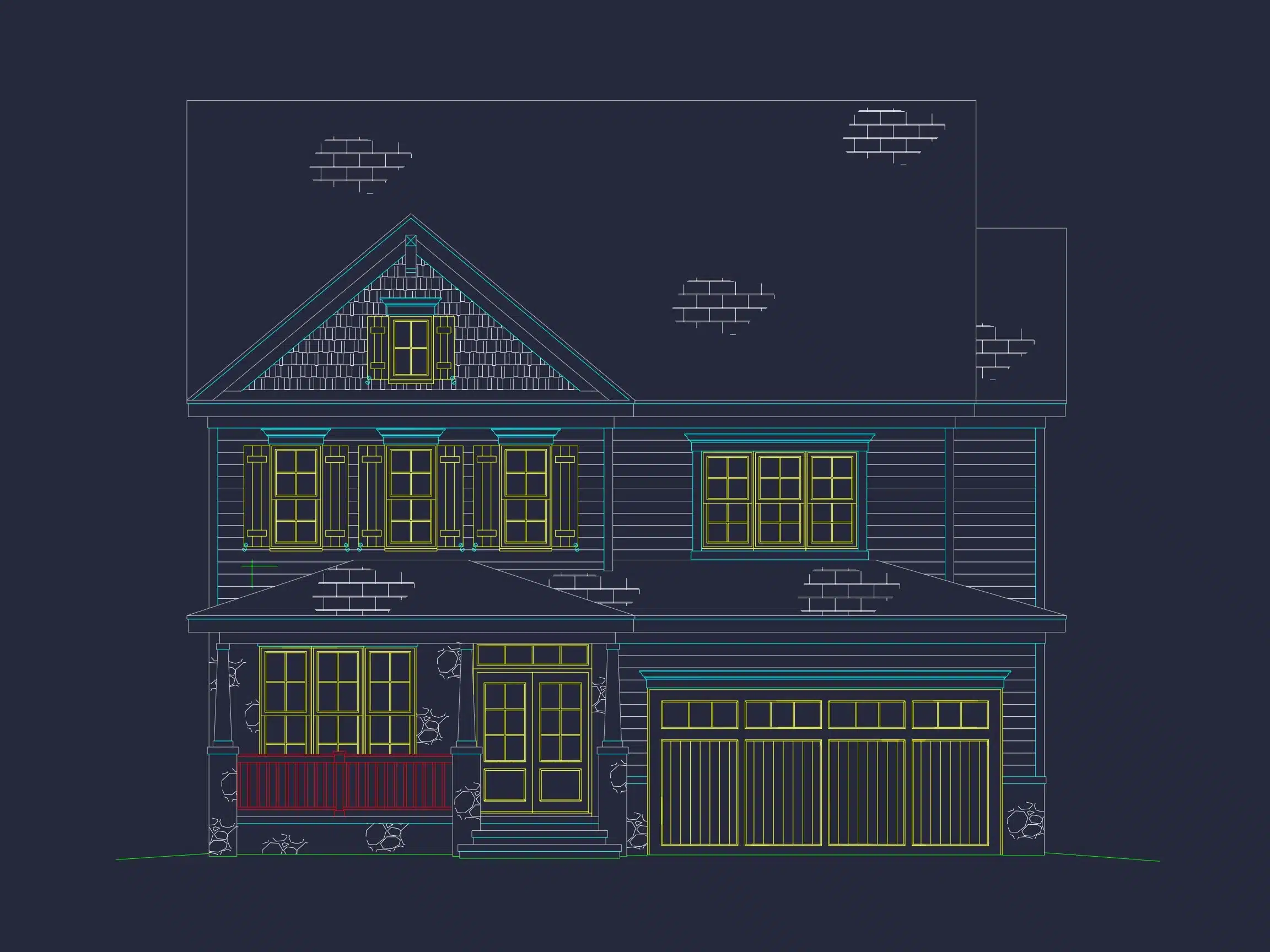16-1558 HOUSE PLAN - Custom Craftsman House Plan with 5 Beds & 4 Baths in CAD Designs 3 Custom Craftsman house Plan with 5 Beds & 4 Baths in CAD Designs
