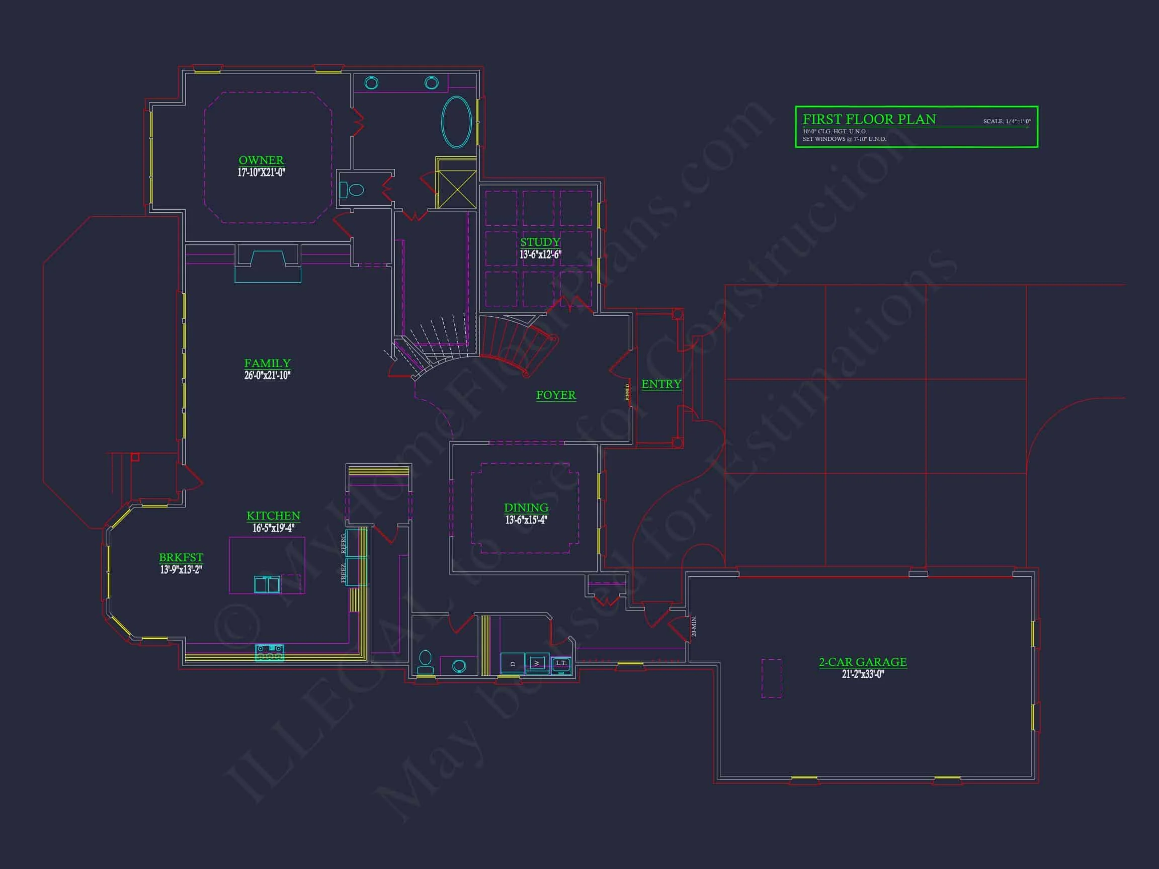 Classic house Floor Plan with CAD Designs and Blueprint Features