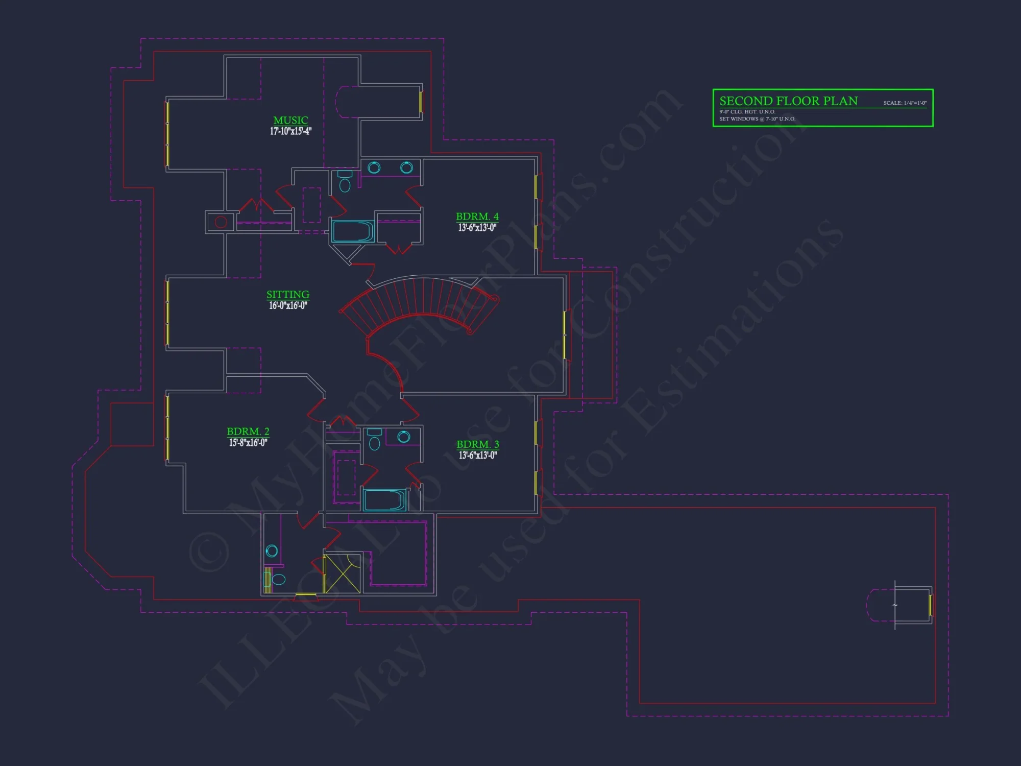 Classic house Floor Plan with CAD Designs and Blueprint Features