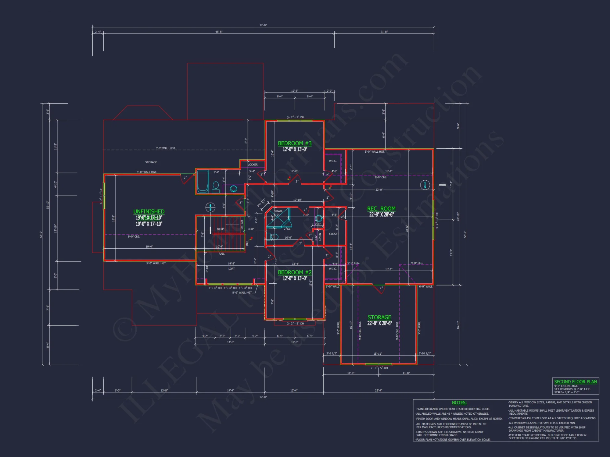 Beautiful 2-Story house Blueprint with 5 Bedrooms & 3-Car Garage