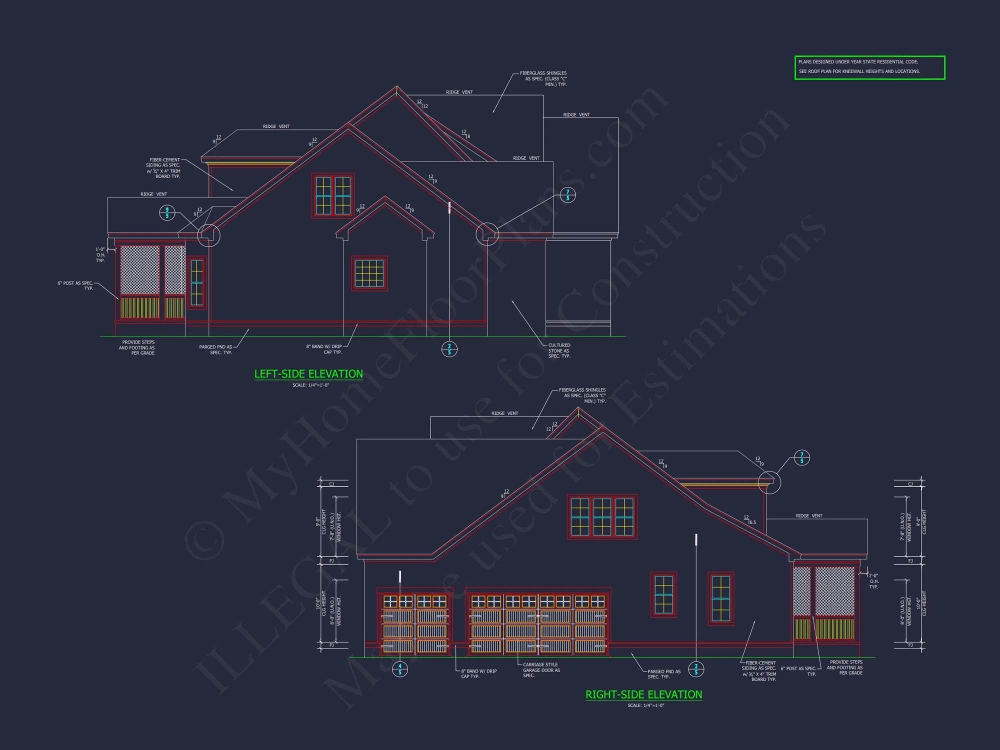 Beautiful 2-Story house Blueprint with 5 Bedrooms & 3-Car Garage