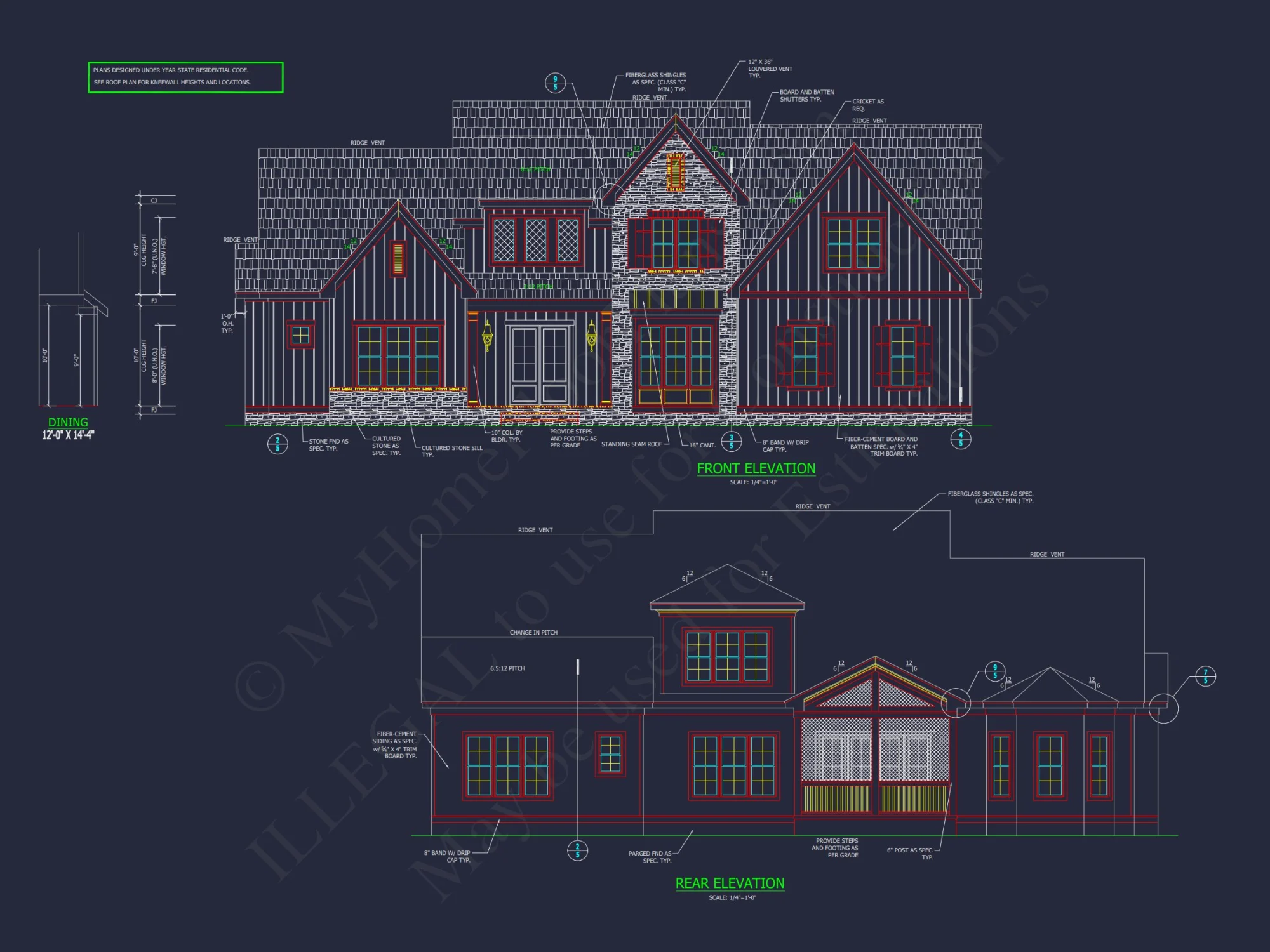 Beautiful 2-Story house Blueprint with 5 Bedrooms & 3-Car Garage