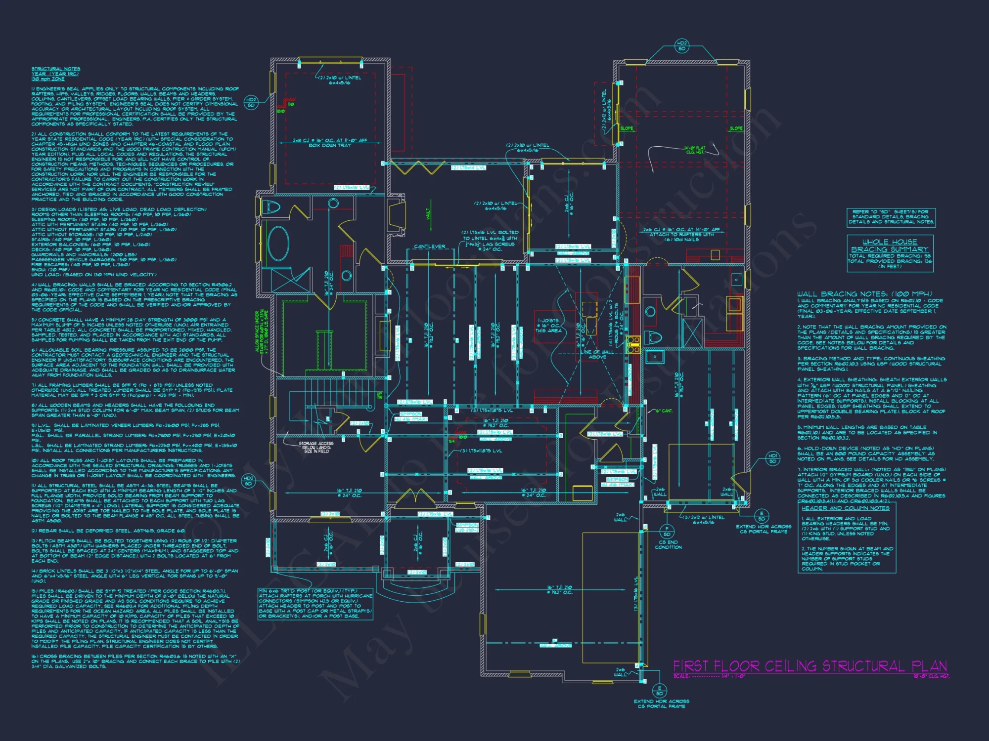Exquisite house Plan with 5 Beds, 4 Baths, 2 Floors, & CAD Designs