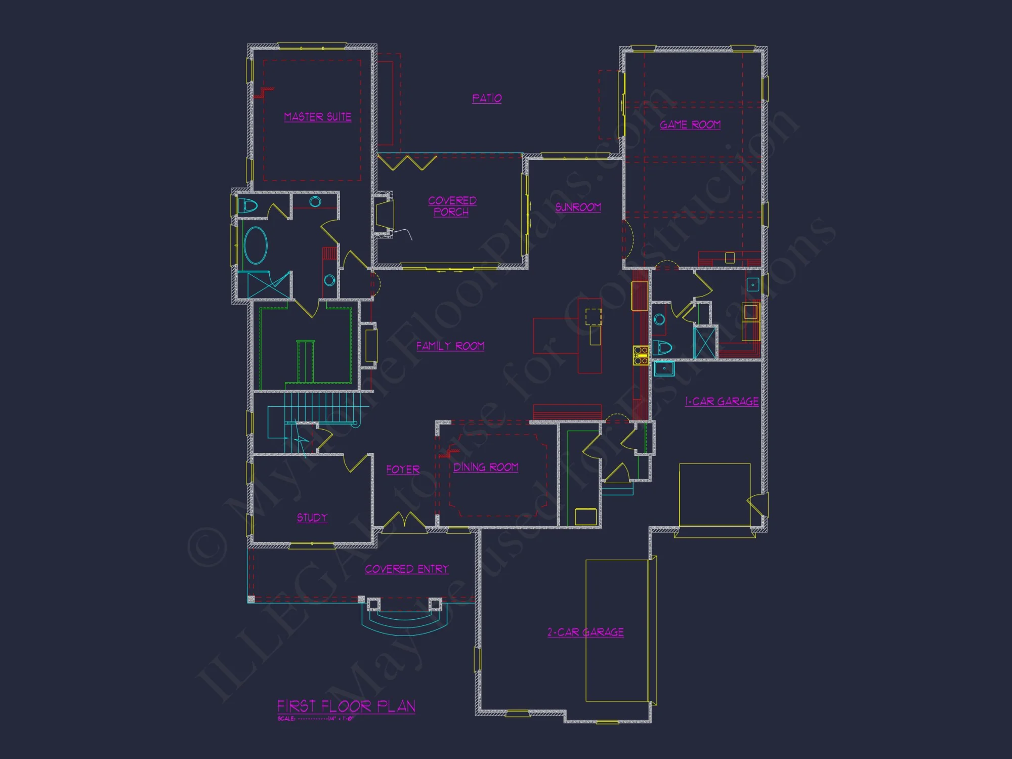 Exquisite house Plan with 5 Beds, 4 Baths, 2 Floors, & CAD Designs