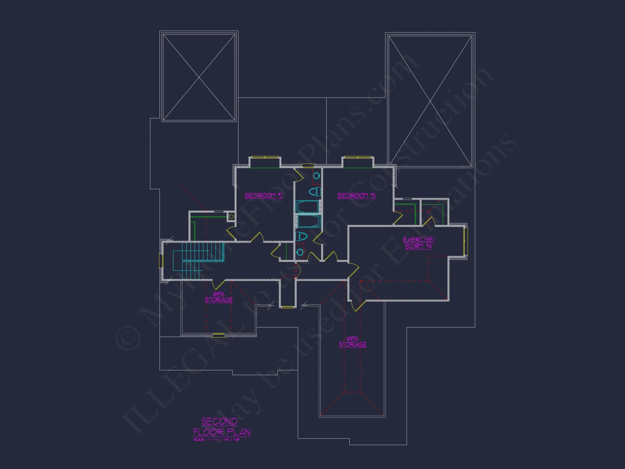 Exquisite house Plan with 5 Beds, 4 Baths, 2 Floors, & CAD Designs