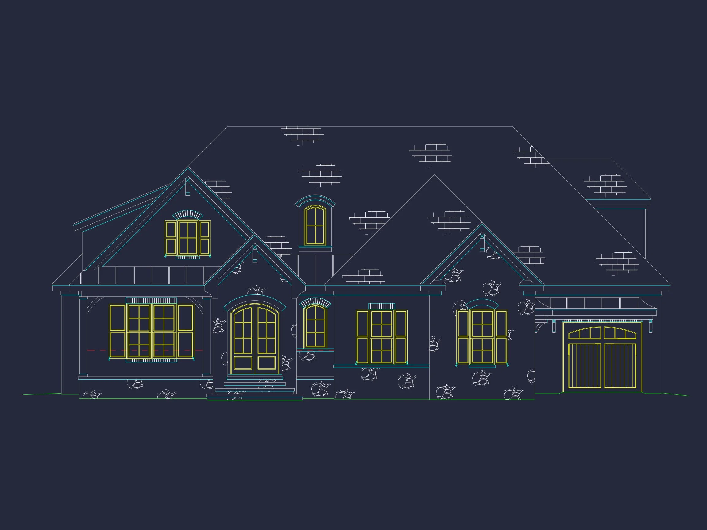 16-1125 HOUSE PLAN - Exquisite House Plan with 5 Beds, 4 Baths, 2 Floors, & CAD Designs 5 Exquisite house Plan with 5 Beds, 4 Baths, 2 Floors, & CAD Designs