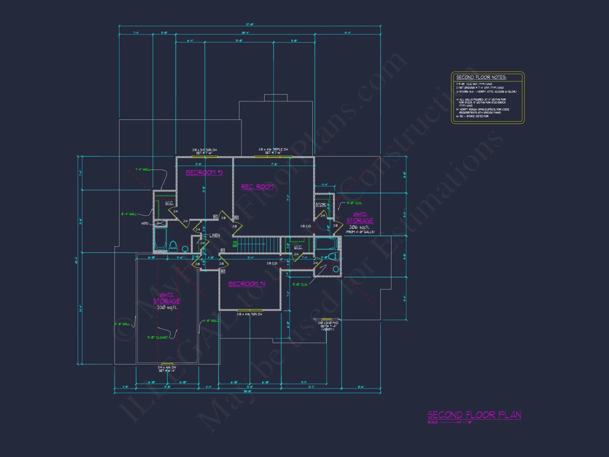 Stunning house Design Blueprint with 4 Beds & 4 Baths