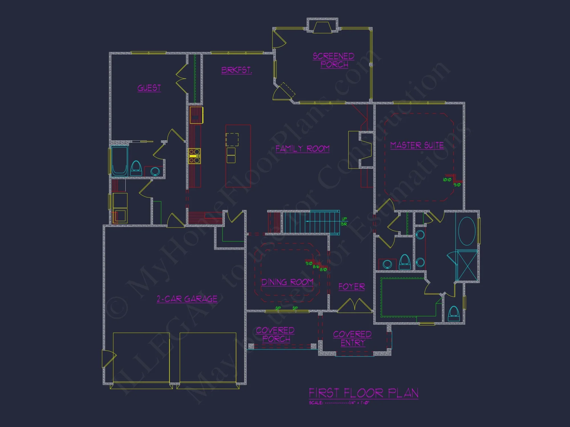Stunning house Design Blueprint with 4 Beds & 4 Baths