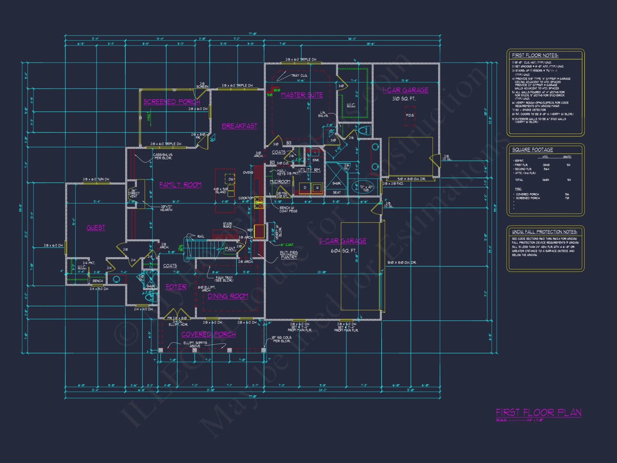 2-Story 5-Bed CAD Floor Plan