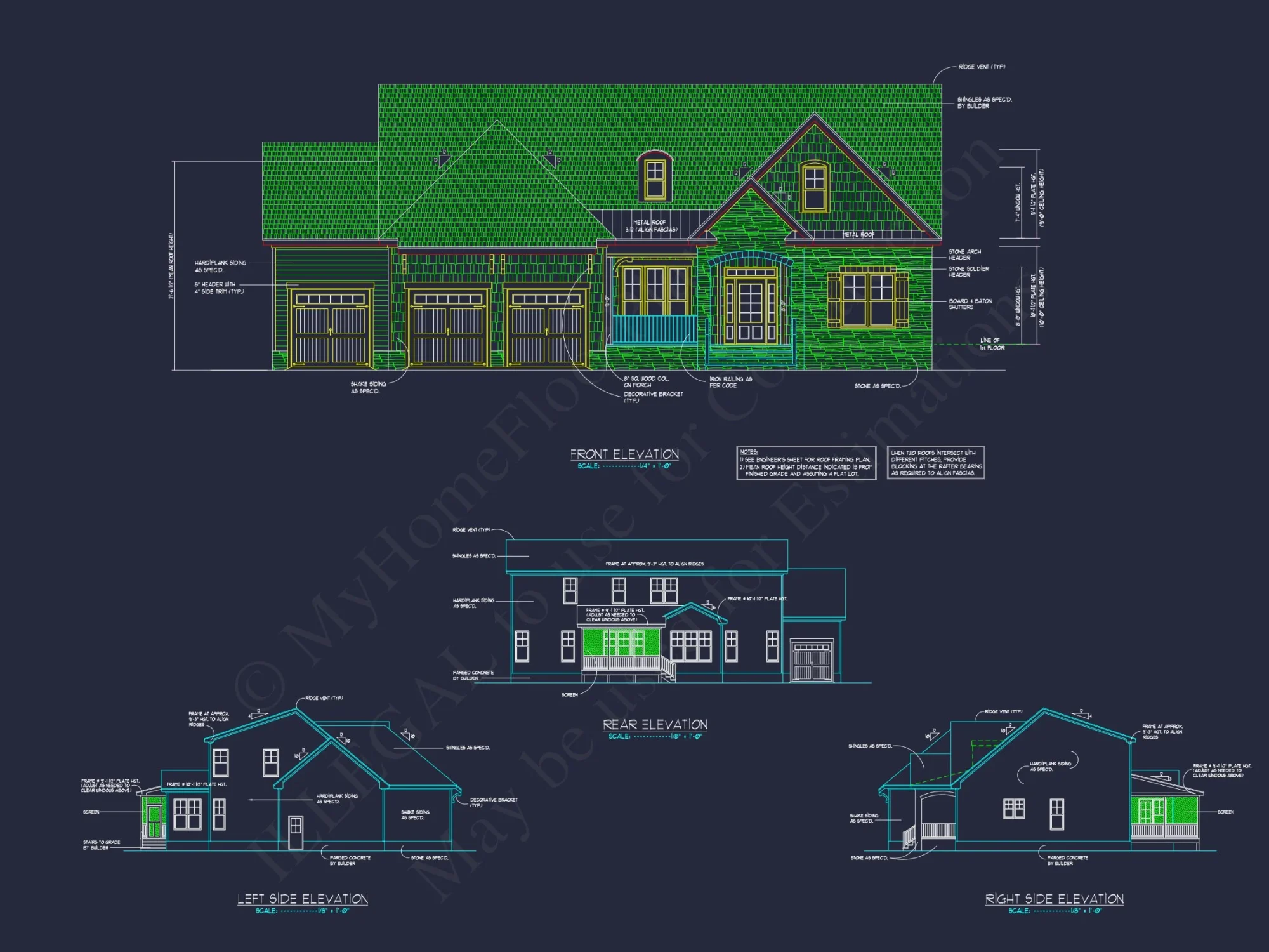 Craftsman-Style house Plan: Spacious 4 Bed, 4 Bath Designs