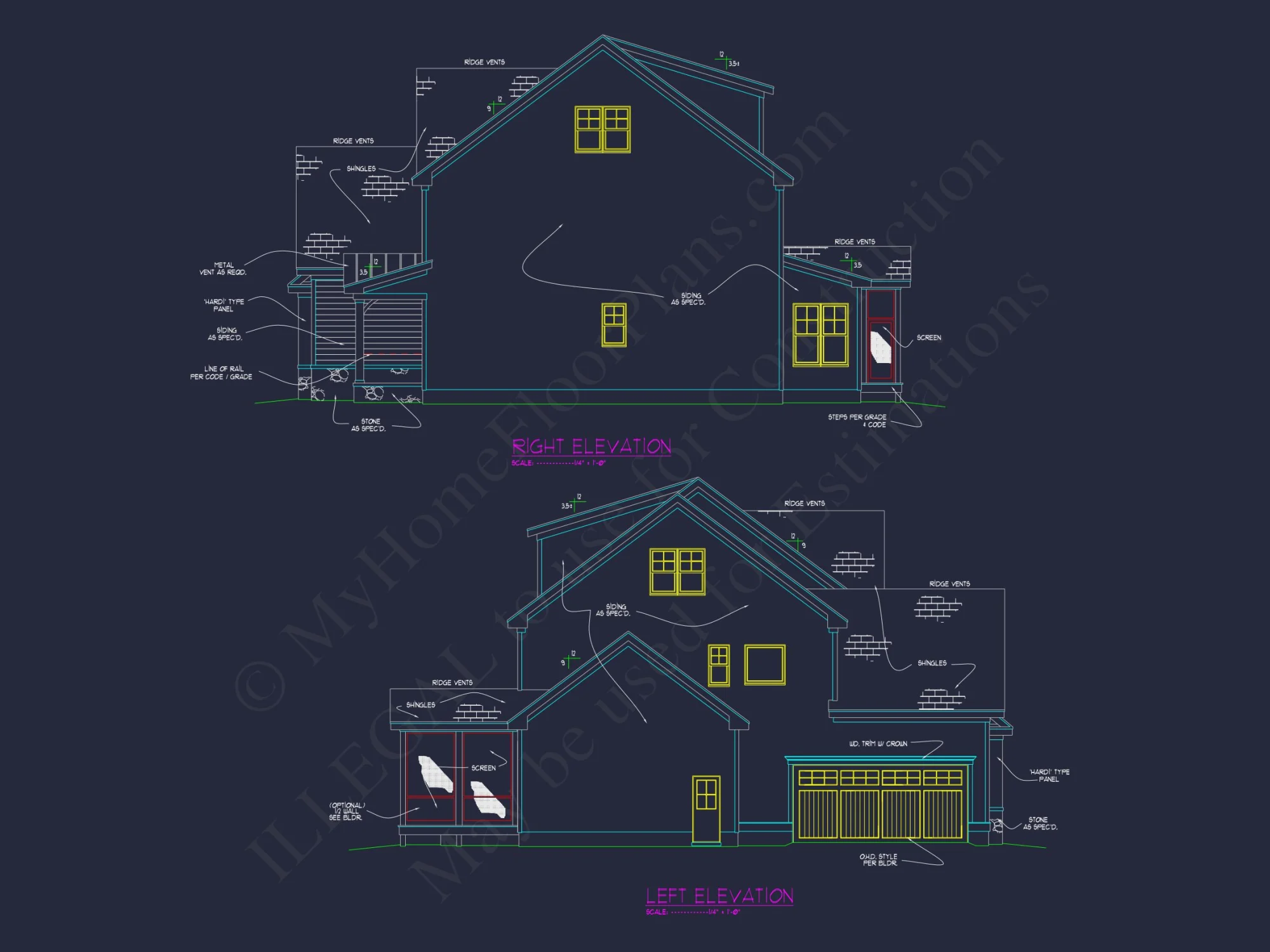Elegant house Plan: Floor Designs and Architectural Blueprint