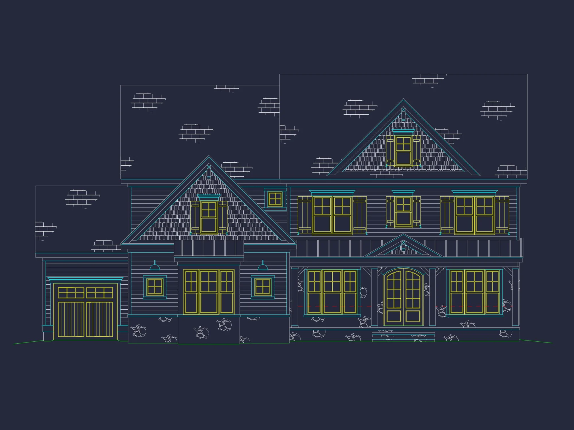 Elegant house Plan: Floor Designs and Architectural Blueprint