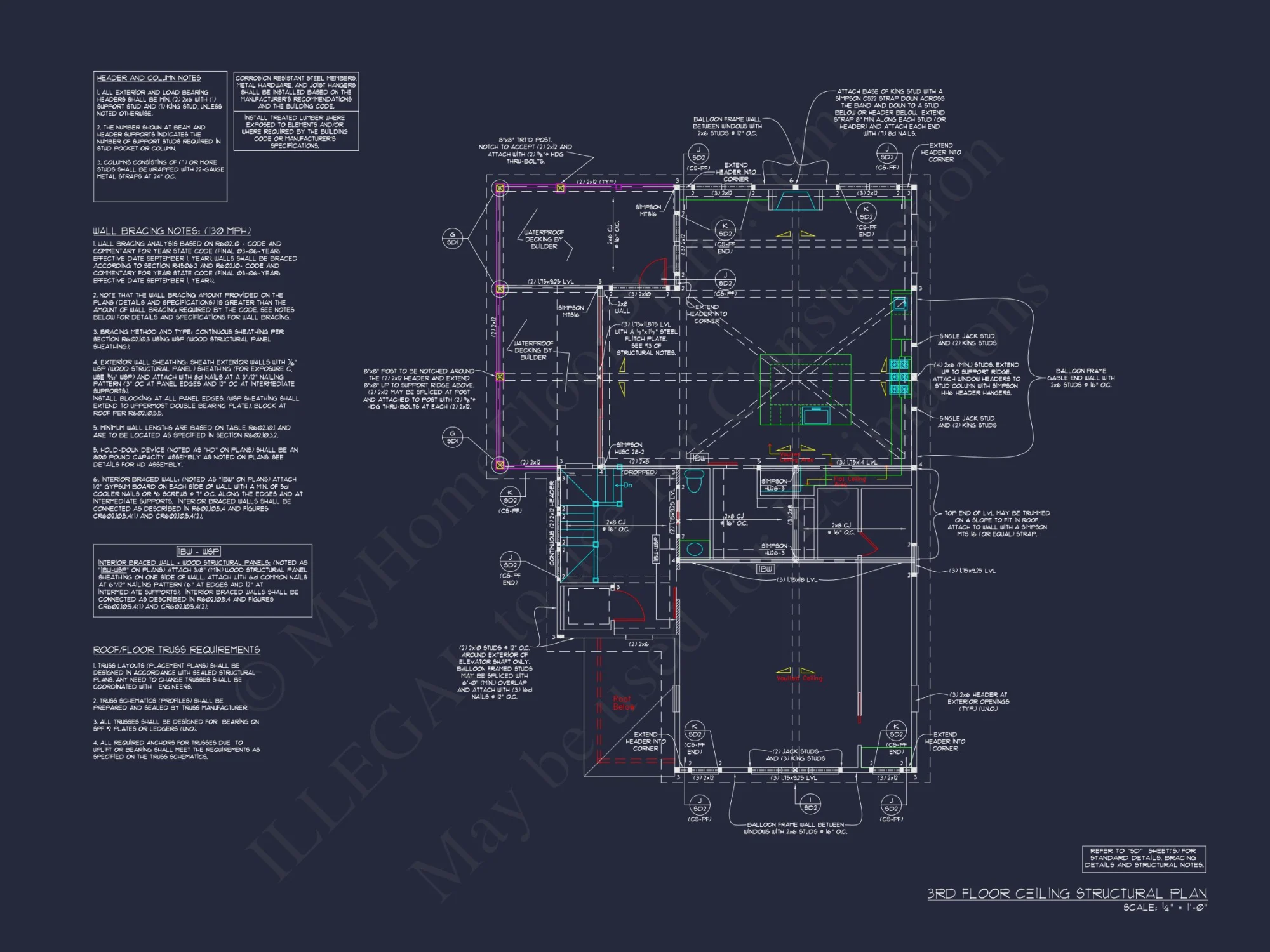 Modern Beach House Blueprint with 3 Floors & Coastal Designs