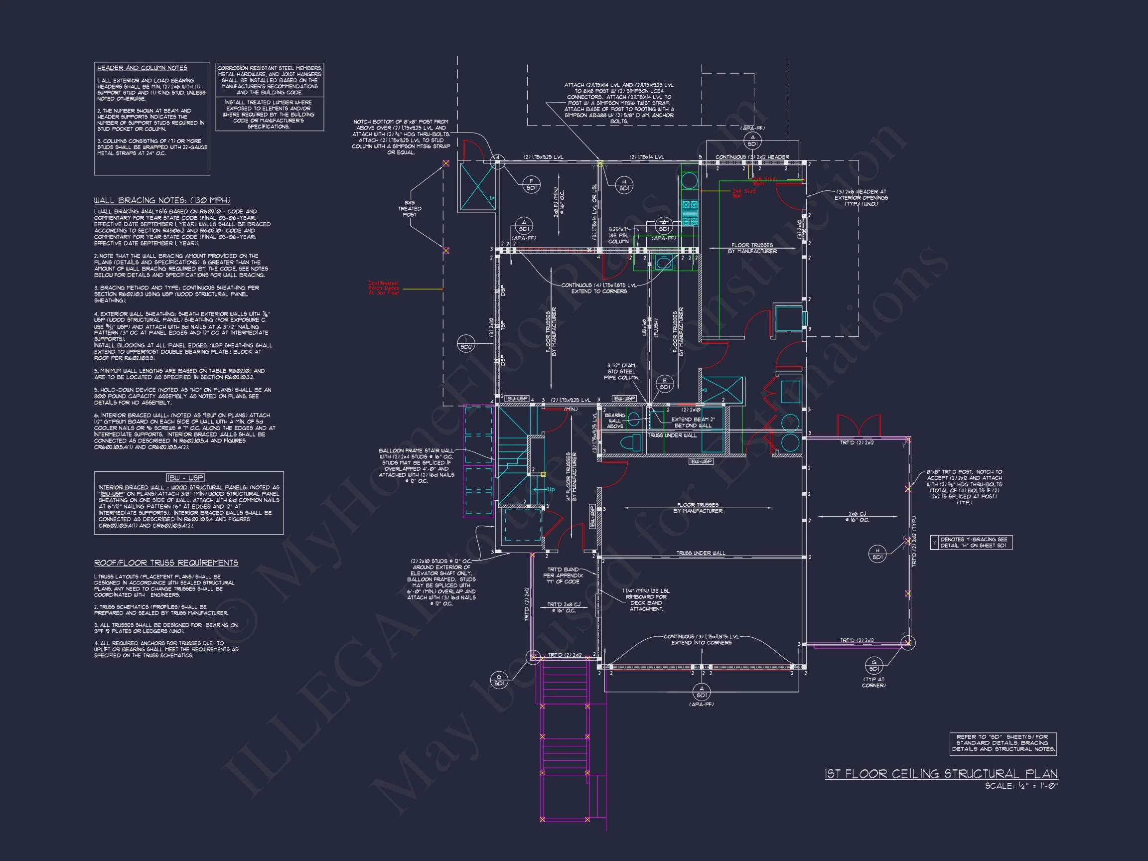 Modern Beach House Blueprint with 3 Floors & Coastal Designs