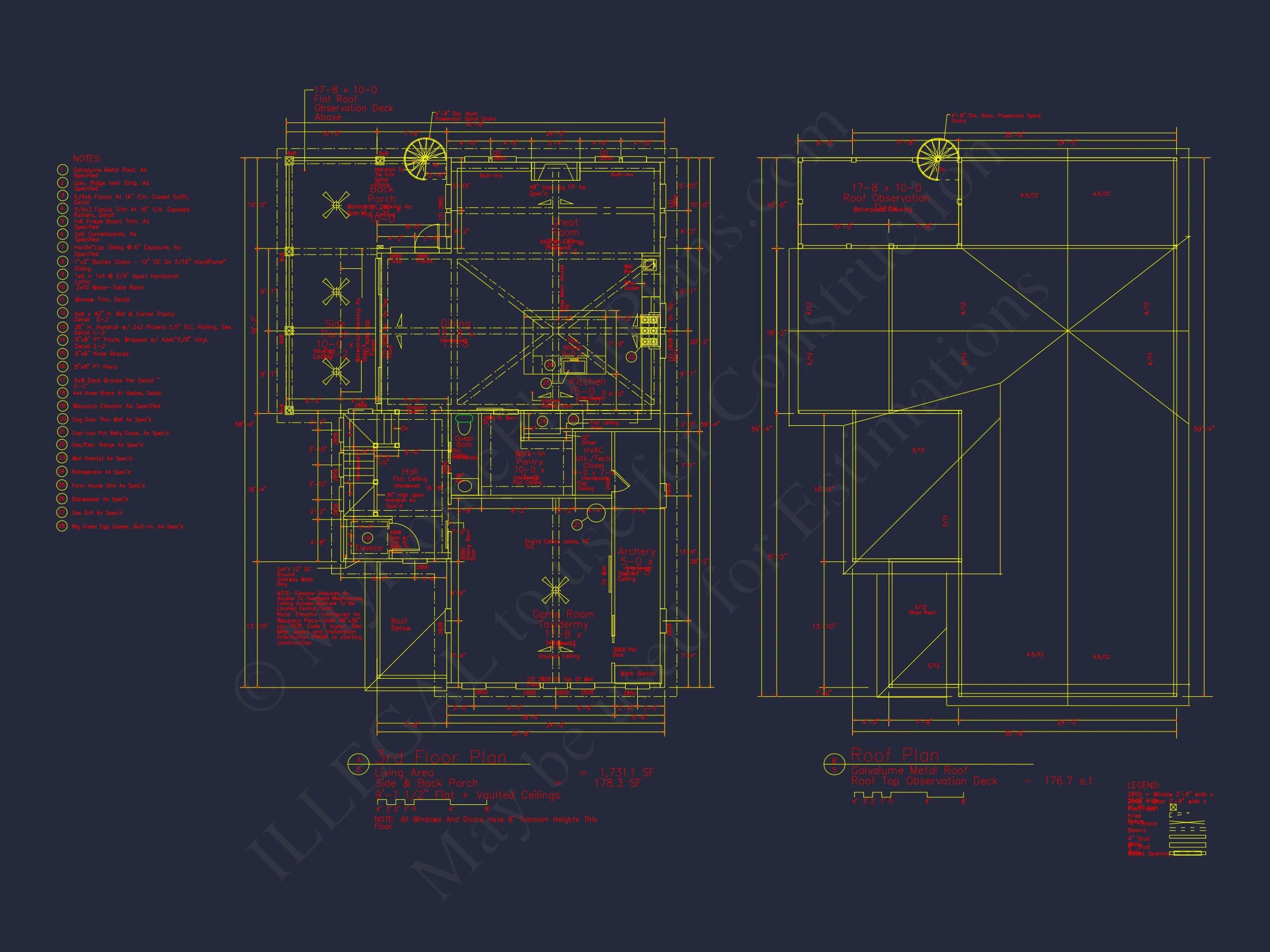 Modern Beach House Blueprint with 3 Floors & Coastal Designs