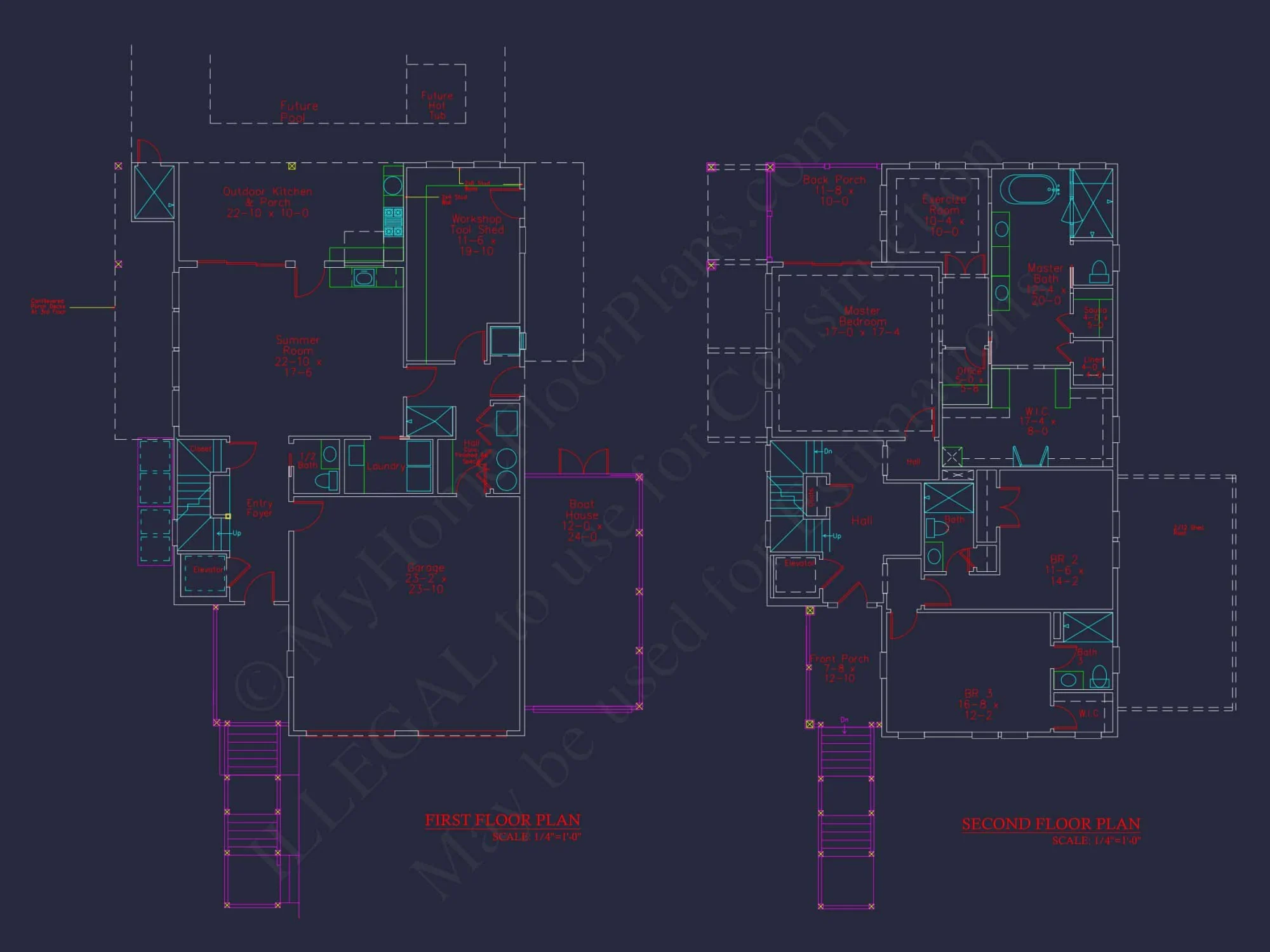 Modern Beach House Blueprint with 3 Floors & Coastal Designs