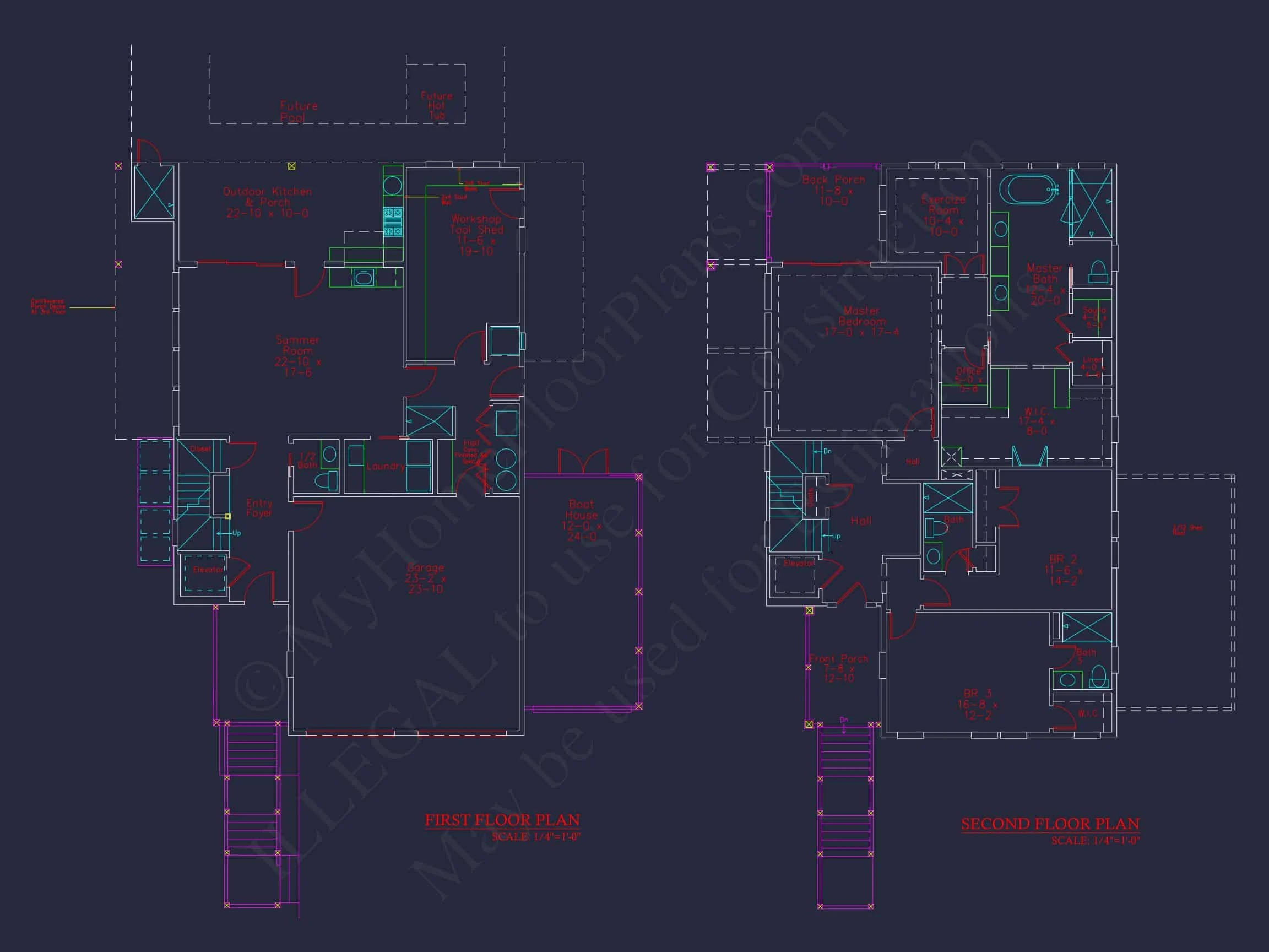 Modern Beach House Blueprint with 3 Floors & Coastal Designs