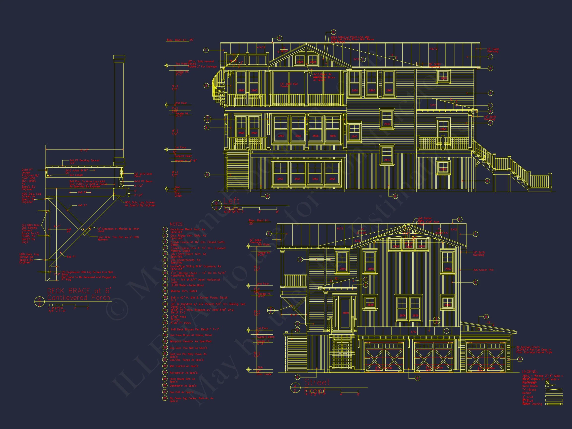 Modern Beach House Blueprint with 3 Floors & Coastal Designs