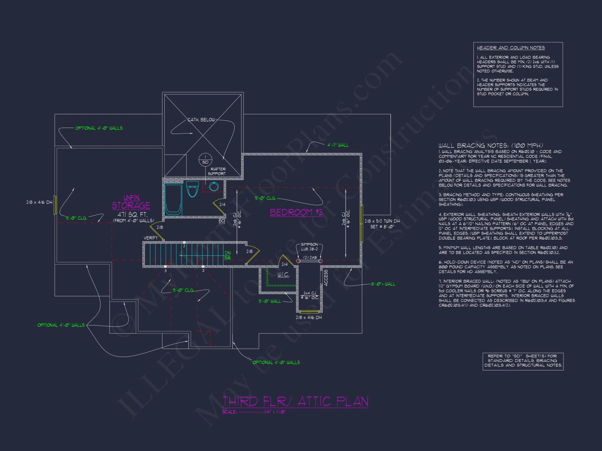 Colonial Revival house Plan with Spacious Design and CAD Blueprint