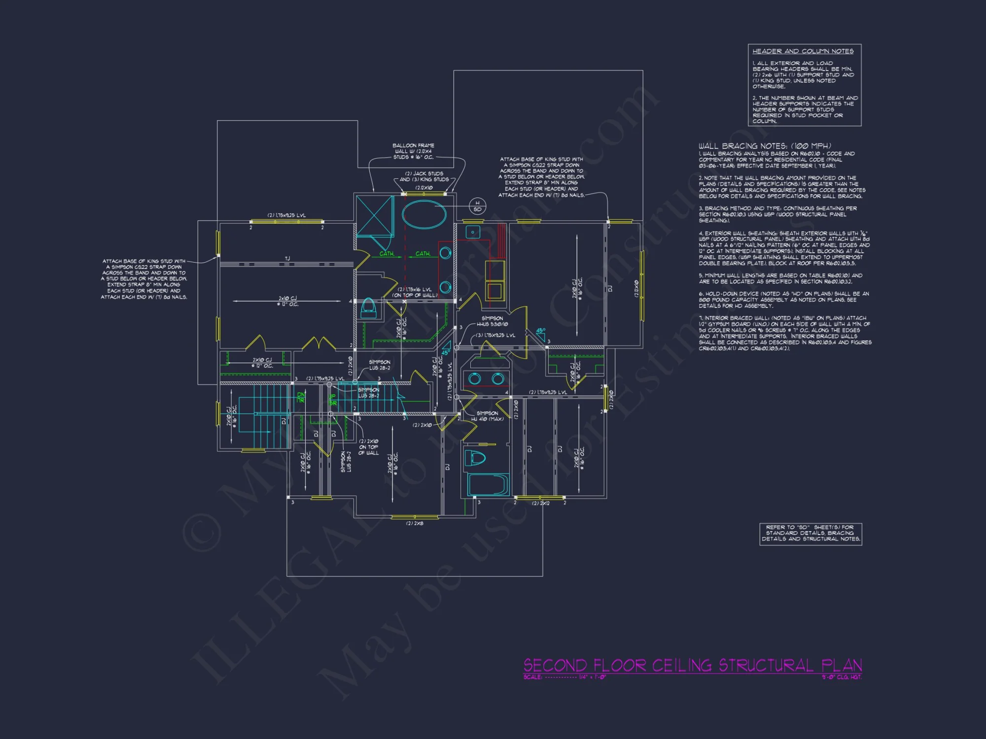 Colonial Revival house Plan with Spacious Design and CAD Blueprint