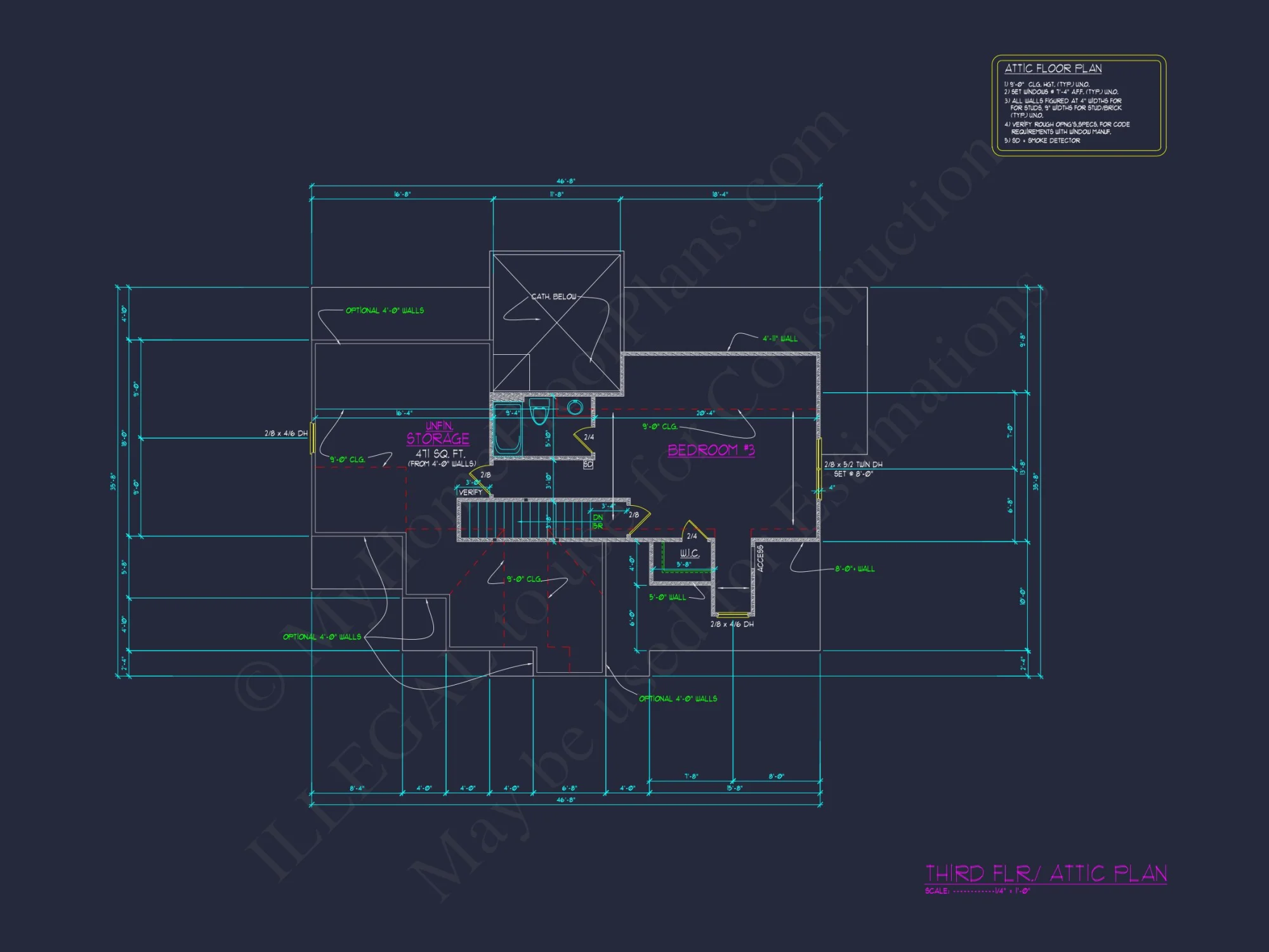 Colonial Revival house Plan with Spacious Design and CAD Blueprint