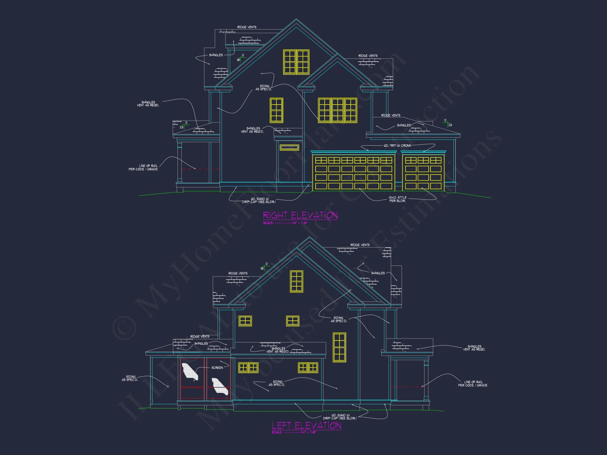 Colonial Revival house Plan with Spacious Design and CAD Blueprint