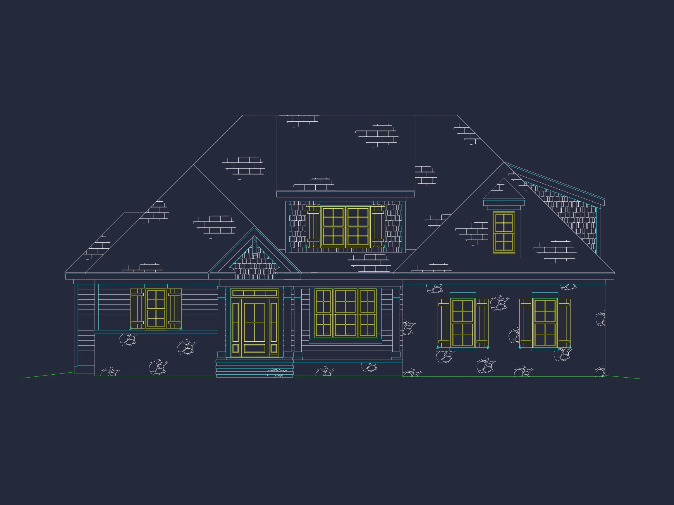 Stunning Traditional Craftsman house Plan with 2 Floors and CAD Designs