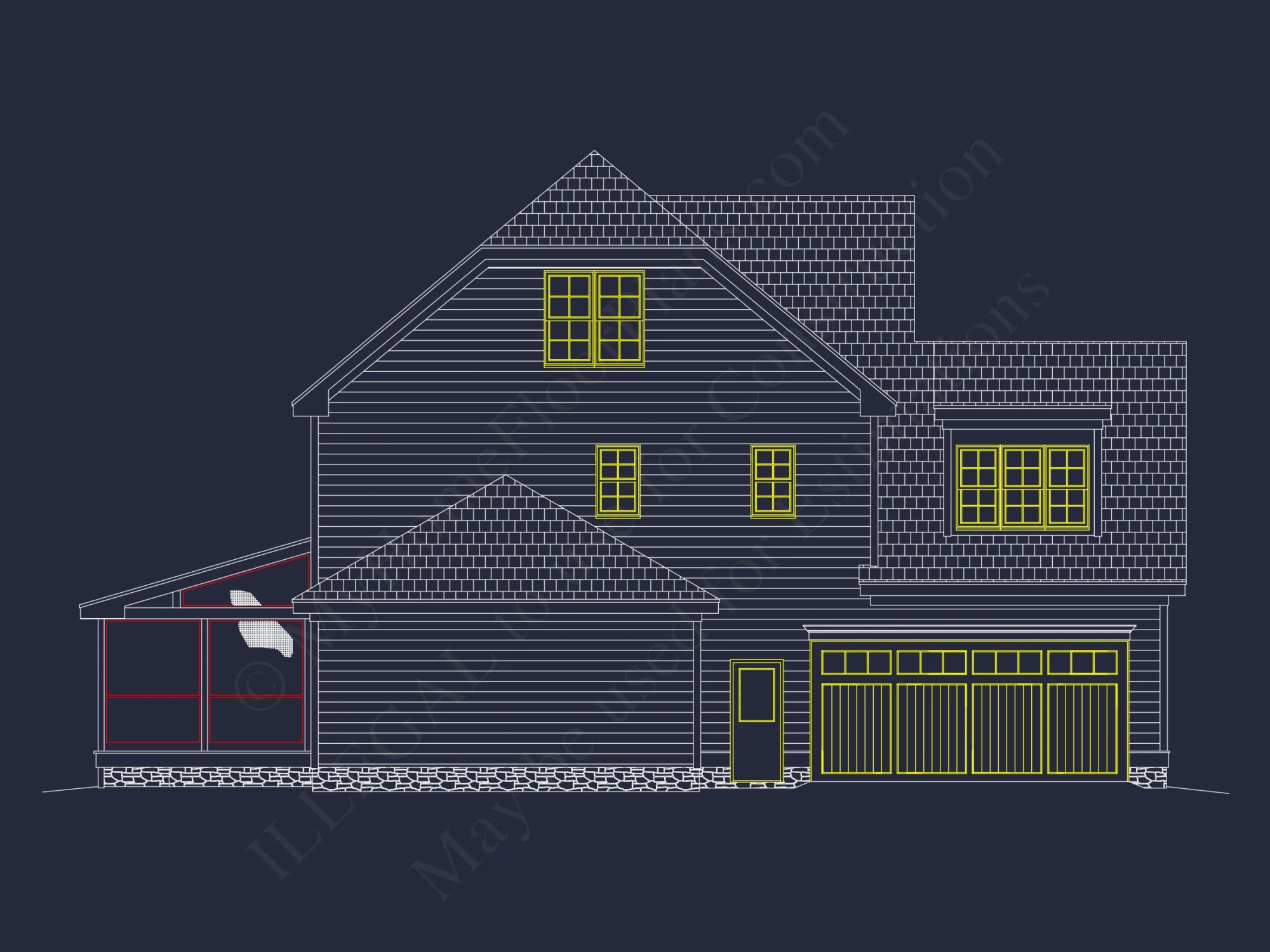 Modern Craftsman house Plan with 3D Floor Plans and CAD Designs