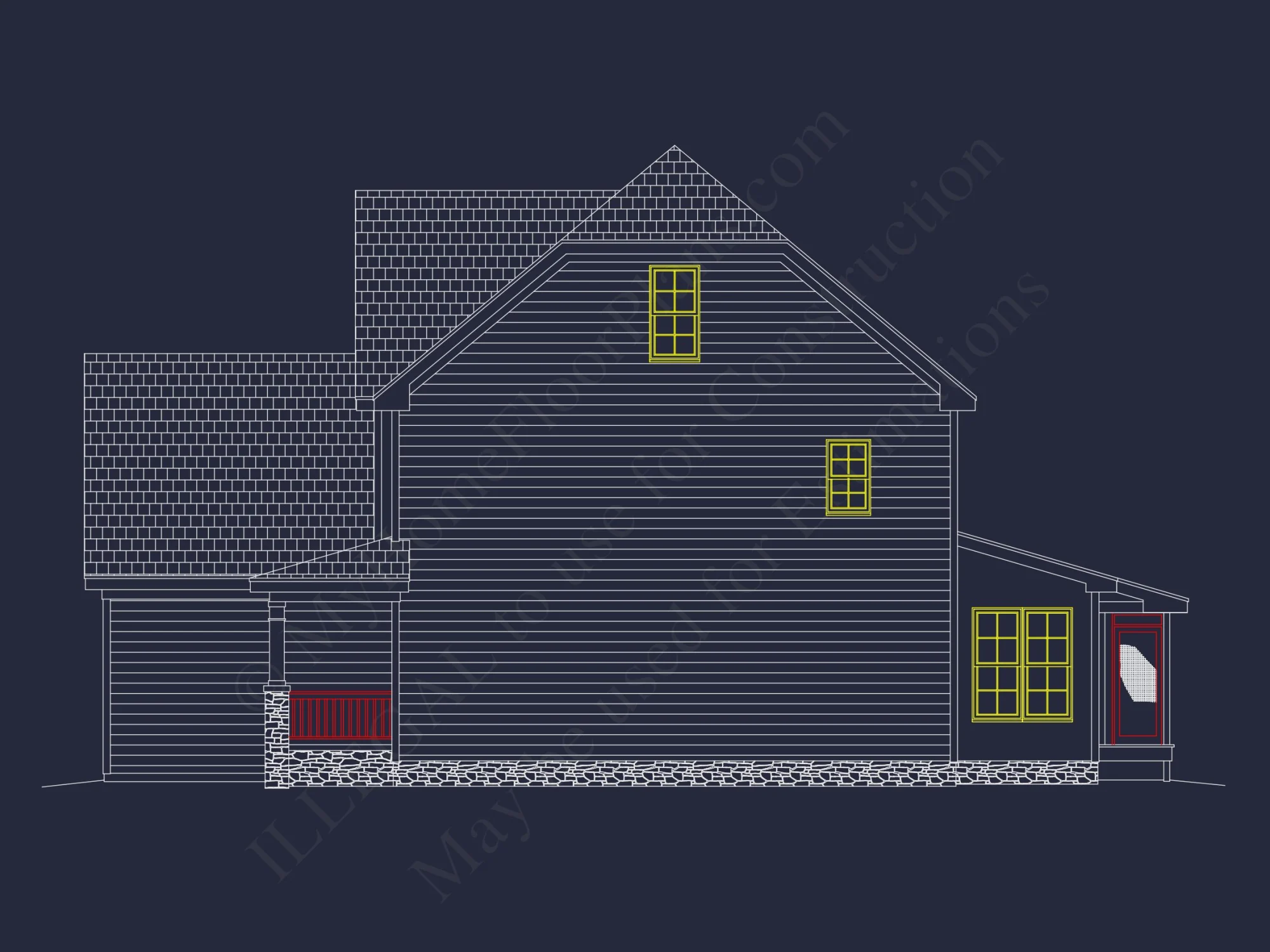 Modern Craftsman house Plan with 3D Floor Plans and CAD Designs