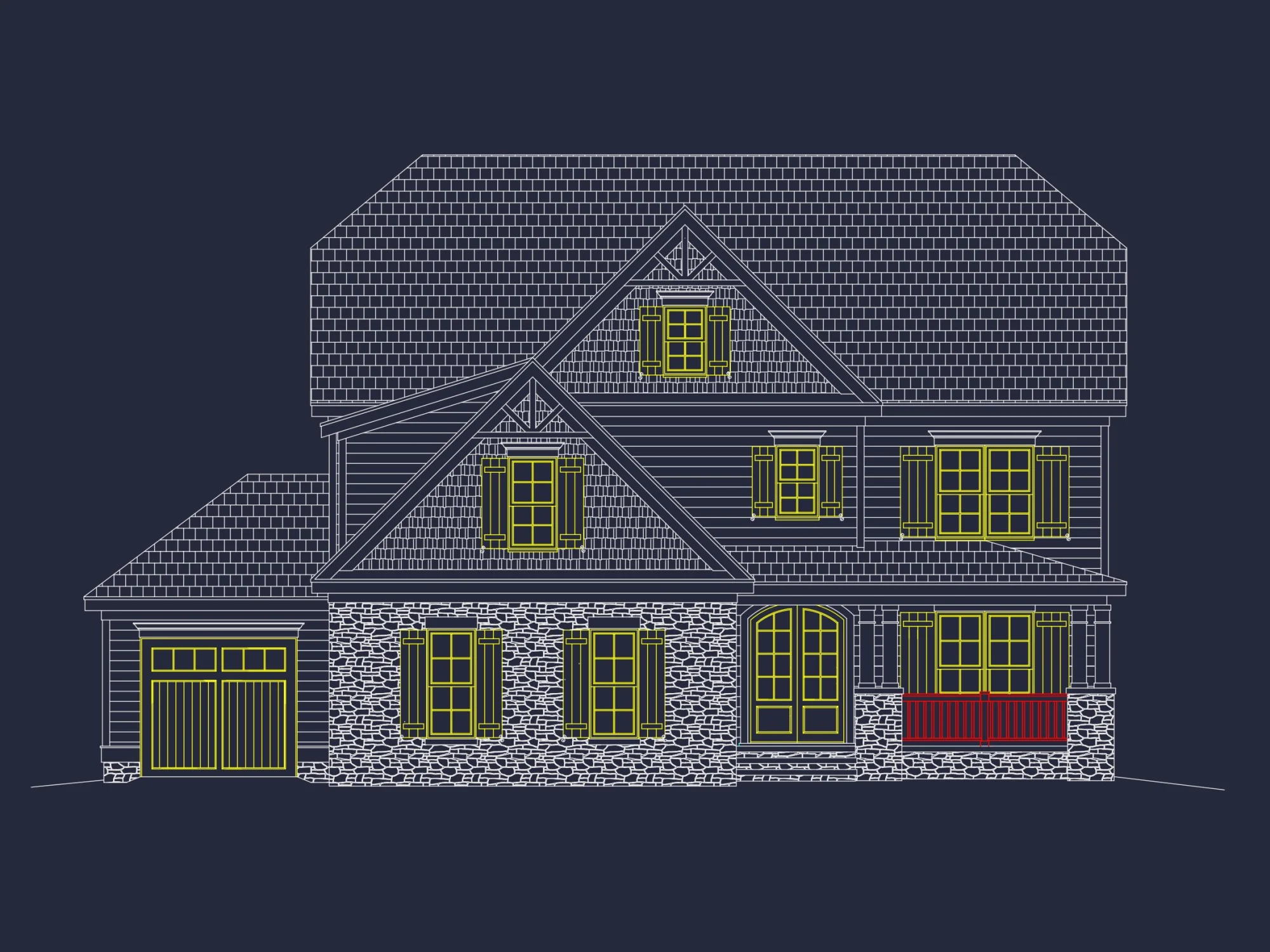 Modern Craftsman house Plan with 3D Floor Plans and CAD Designs